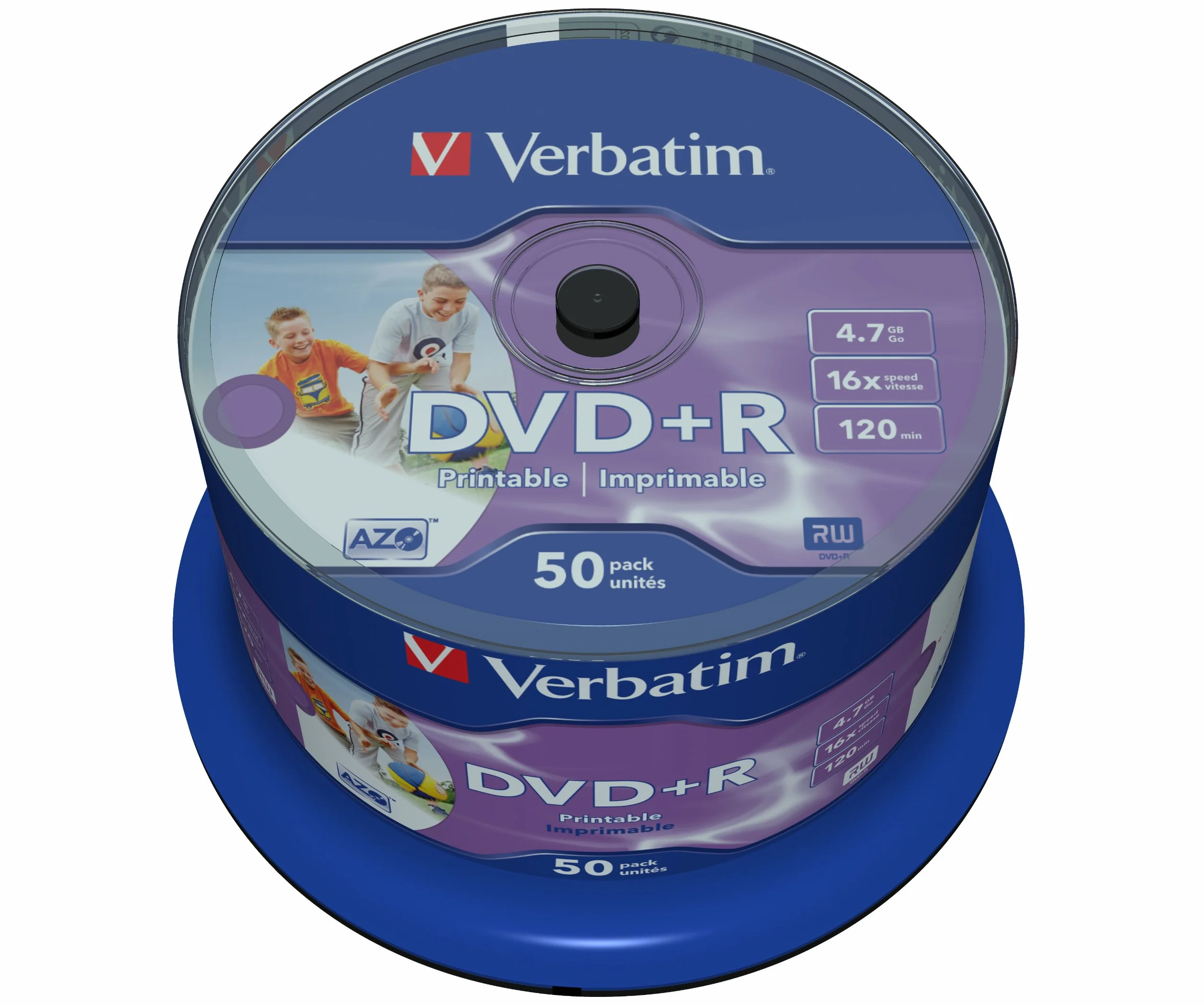 Verbatim 43512 - DVD+R vírgenes (50 unidades), Plata