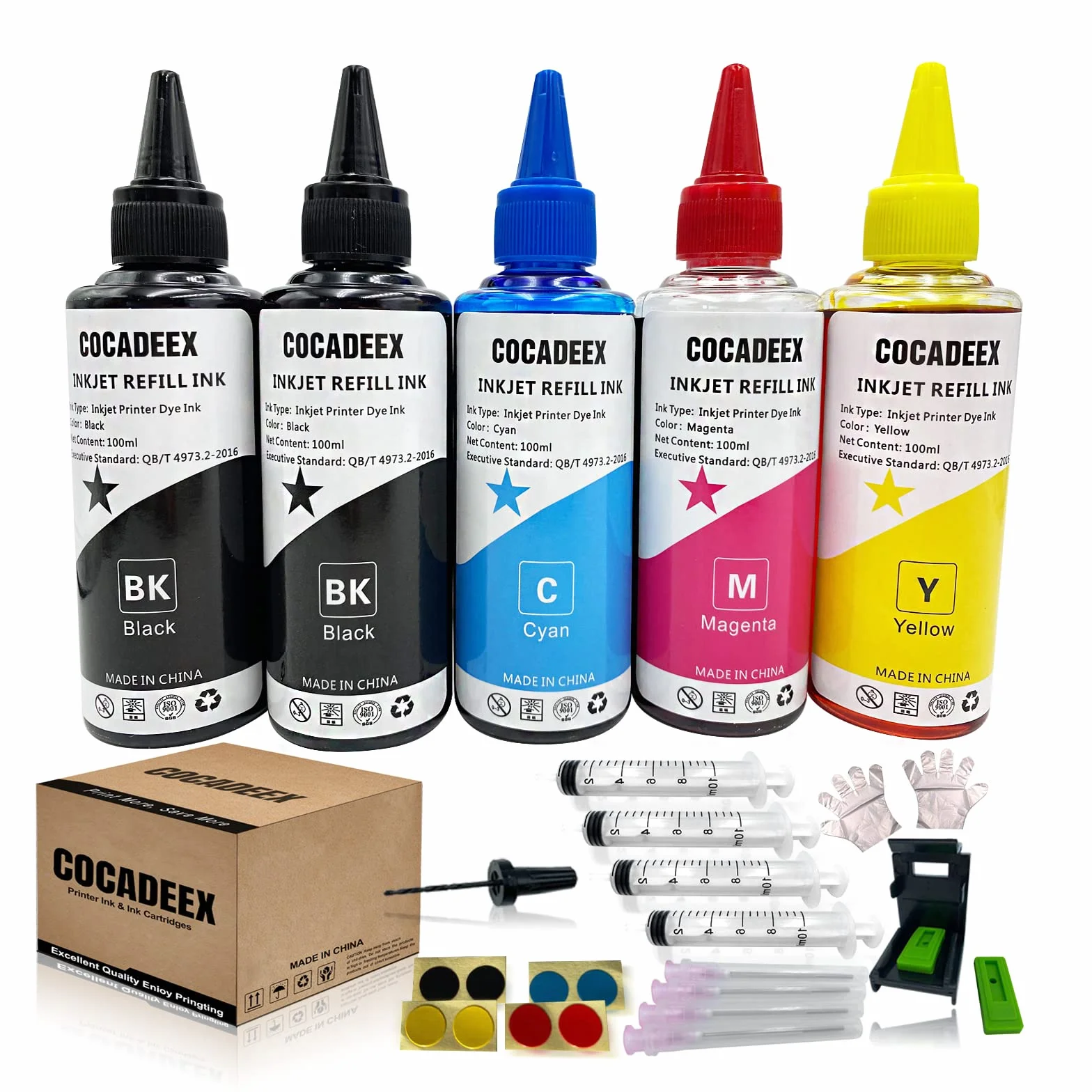 Botella de Tinta de Repuesto Compatible con Cartuchos de Tinta HP 300 o 300XL, para PhotoSmart C4600,C4610,C4635,C4640,C4680,C4690,C4700,C4750,F2400, F2480,F2488,F4200,F4250,F4275 Impresora