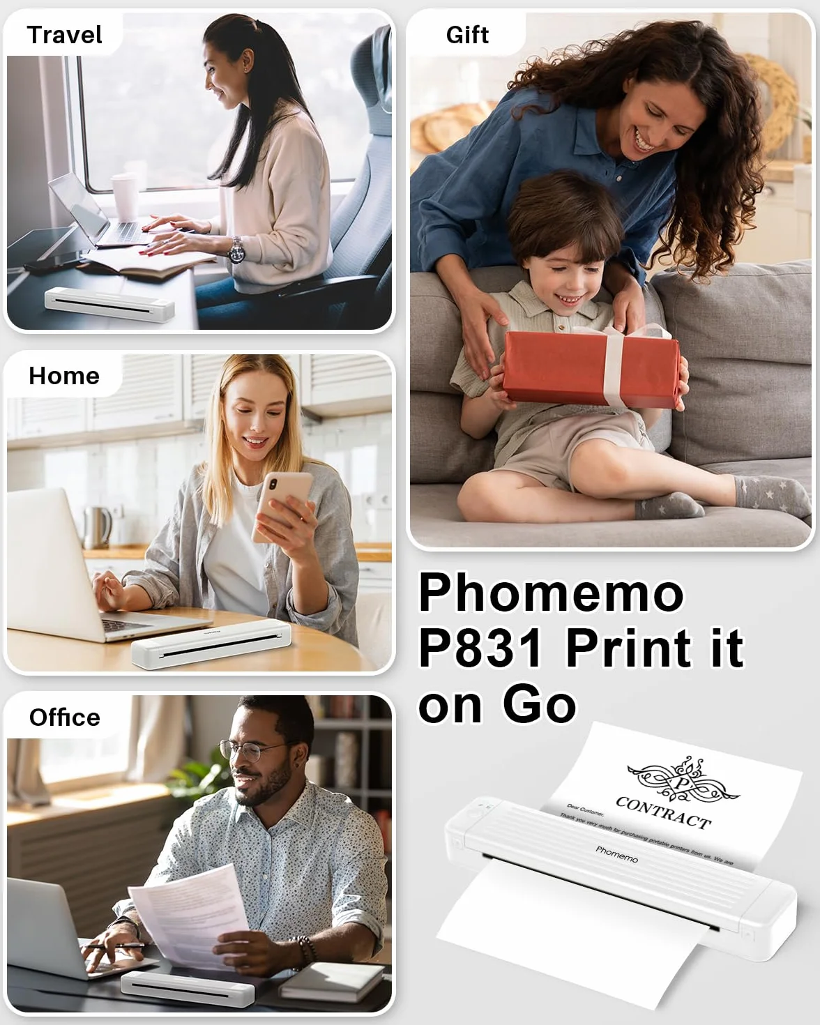 Cinta de Transferencia Térmica Phomemo - Compatible con la Impresora Portátil Phomemo P831 A4 para Uso en Viajes y Exteriores, 2 Rollos
