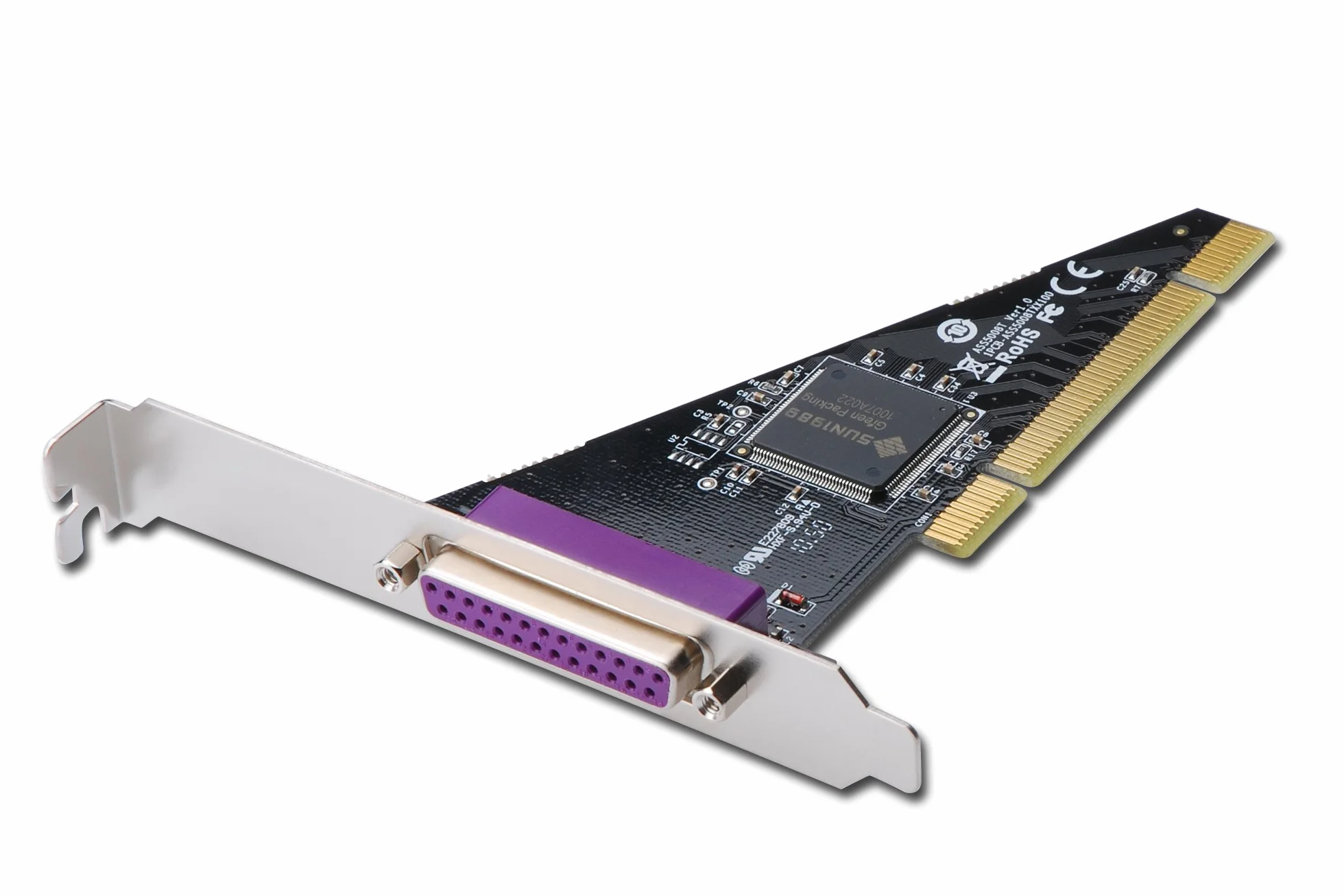 DIGITUS DS-33010-1 Tarjeta controladora (paralelo) PCI 1x DB25 LPT, ISA 278, 378, Verde