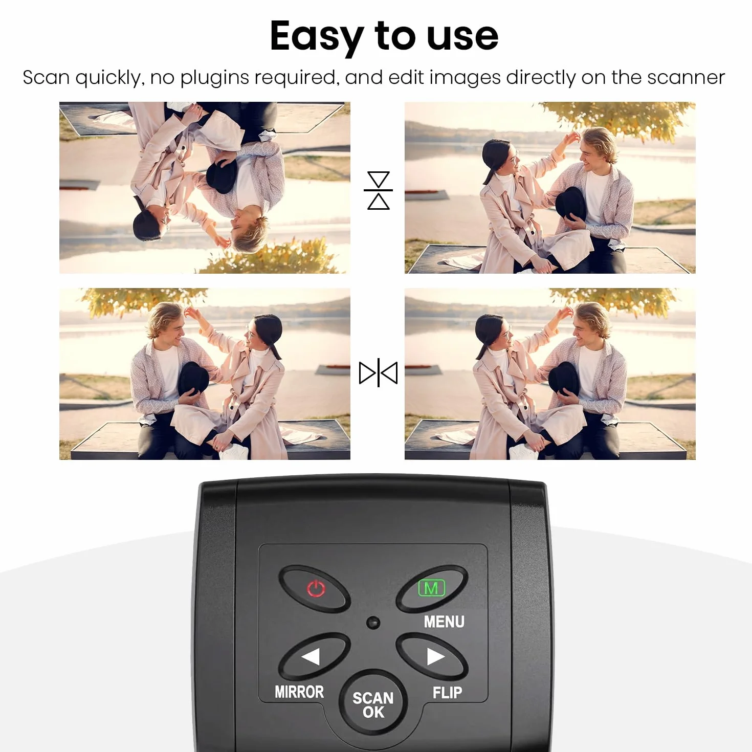 Escáner de película para 35mm Negativos y Diapositivas, Escáner de Alta resolución con 2,4" LCD, Convertidor No se Requiere PC y Software