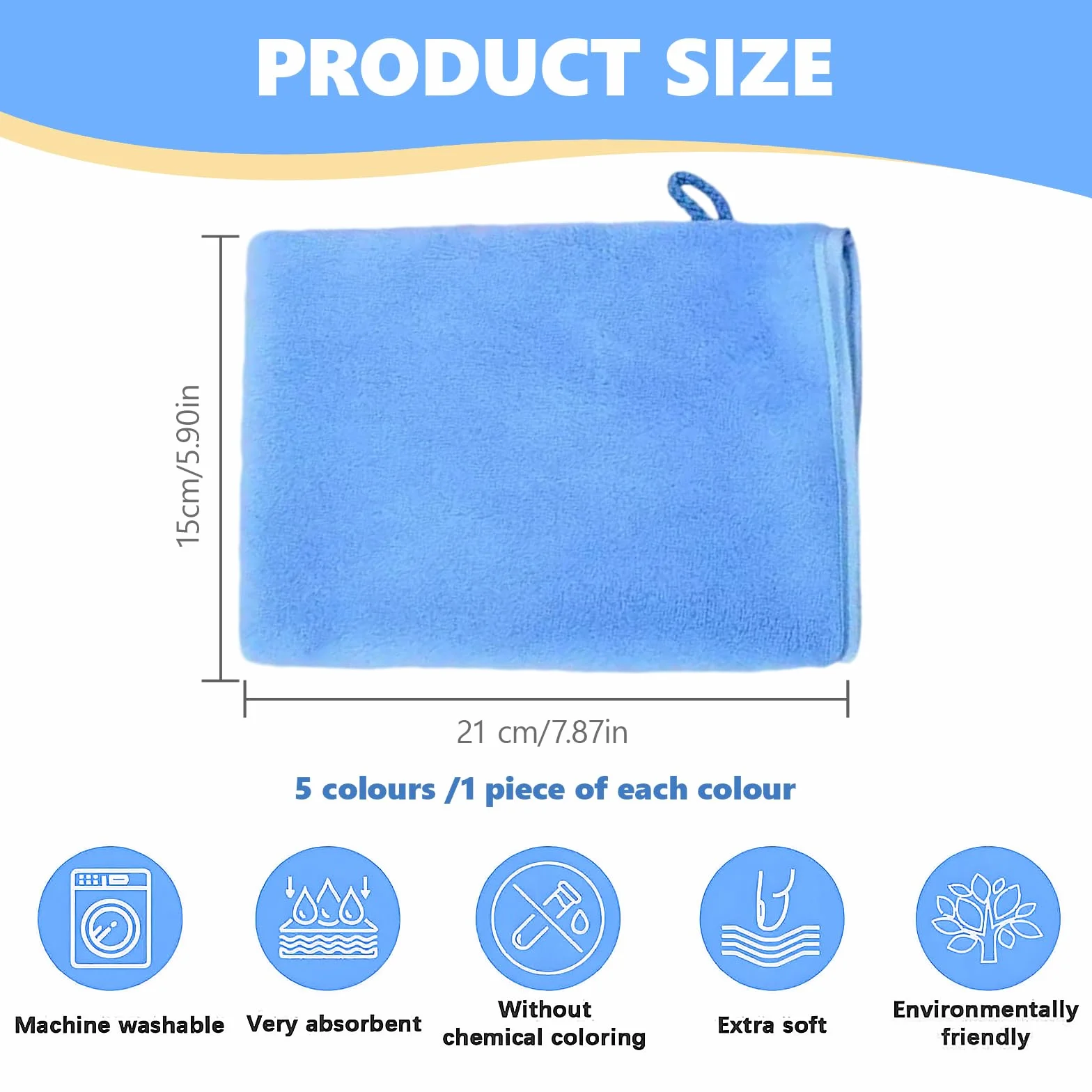 Manoplas Baño Guantes de Lavado Cara Franela Limpieza Facial 15x20cm Desmaquillante