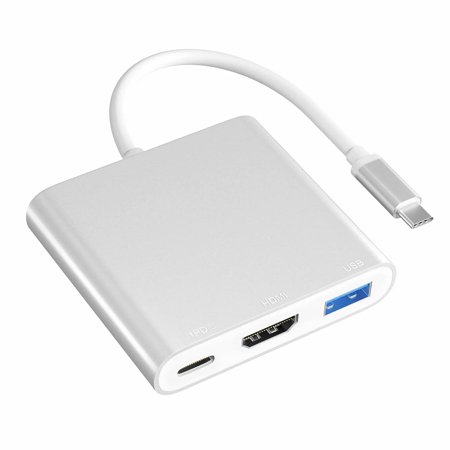Adaptador USB HUB HDMI, adaptador multipuerto USB C a HDMI con 100 W PD en puerto de carga + puerto USB 3.0 tipo C, dongle multipuerto compatible con iPad Pro/MacBook Pro/Air/Switch y más