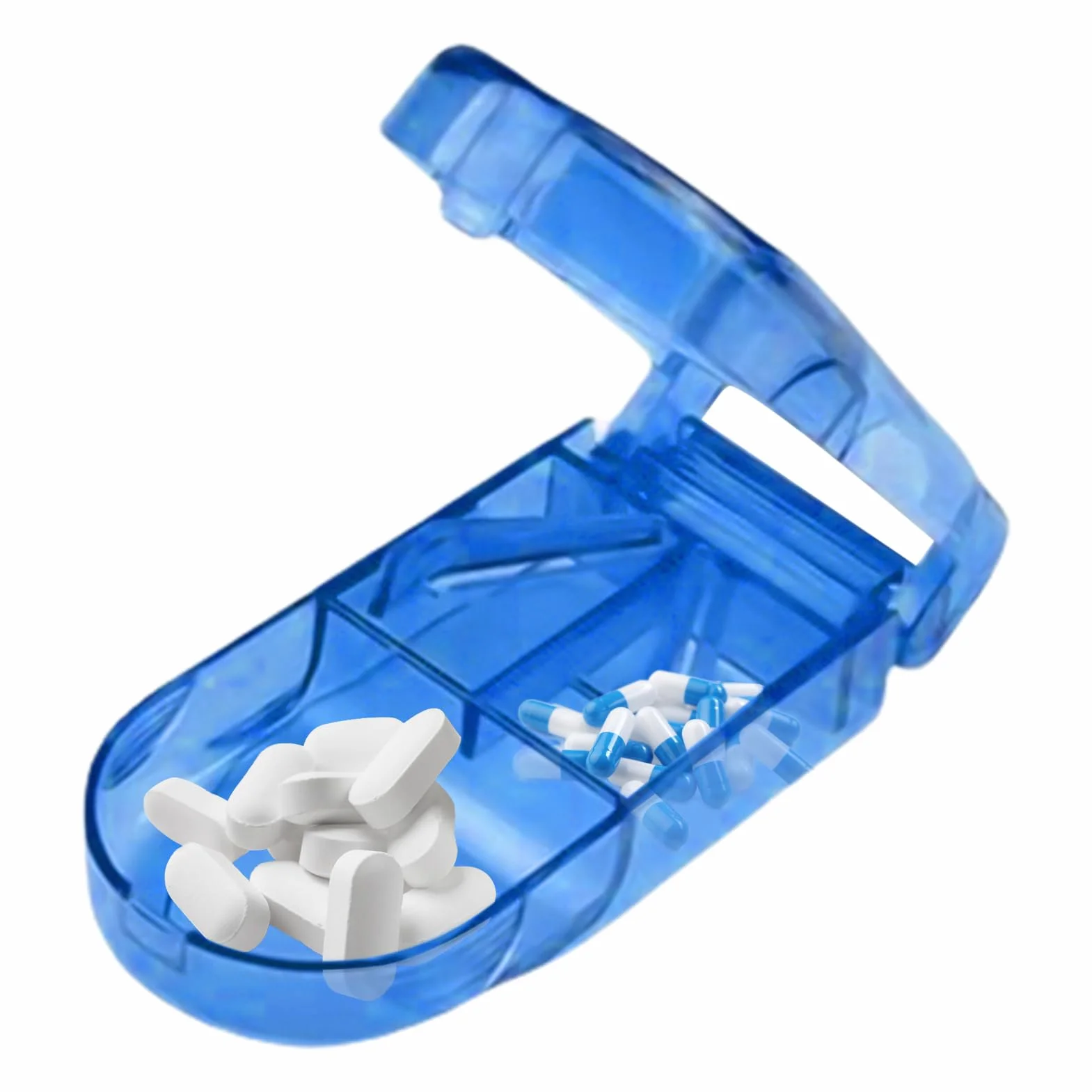 Cortador De Pastillas 2 En 1 con Almacenamiento, Divisor Portátil para Medicamentos