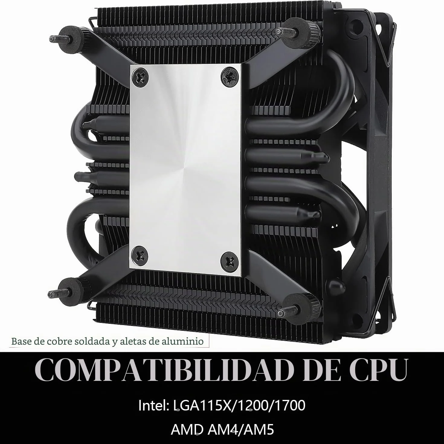 Thermalright AXP-90 X36 Black Low Profile - Enfriador de aire para CPU (90 mm, TL-9015B, 4 tubos de calor, 36 mm, para AMD AM4/Intel LGA 1700/1150/1151/1155/1156/1200