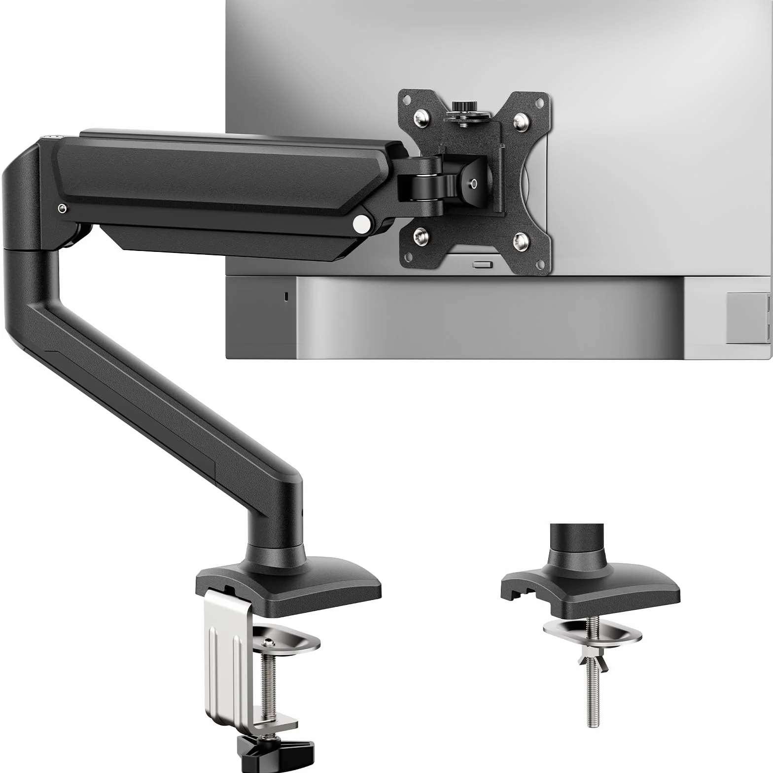 GRIFEMA GB2003-1 Soporte de Monitor con Resorte de Gas para Pantalla de Computadora de 13-32 Pulgadas, Altura Ajustable, VESA 75x75/100x100, Peso 2-9 kg, Negro