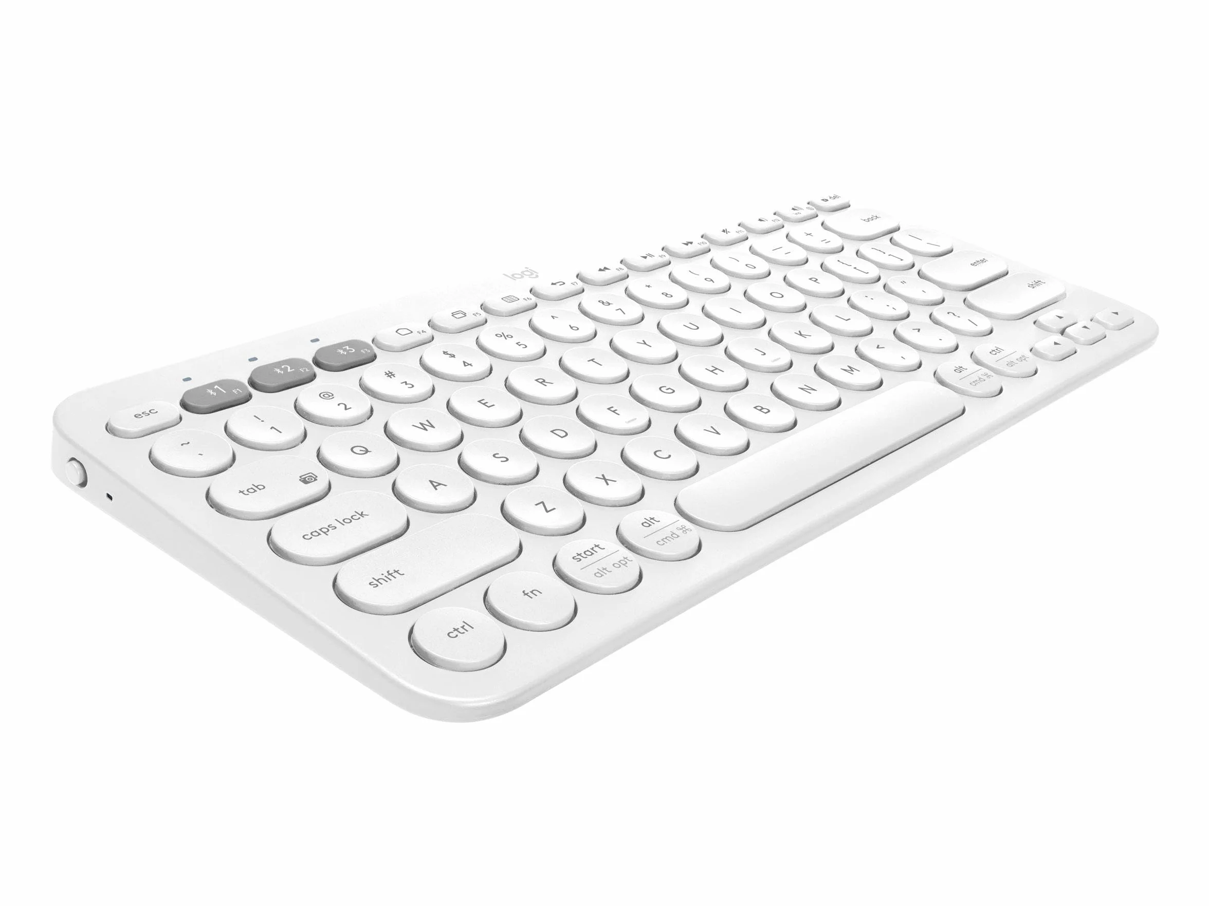 Logitech K380 Teclado Inalámbrico Multi-Dispositivo | para Windows/Apple/iOS/Android/Chrome, Disposición QWERTZ Alemán - Blanco
