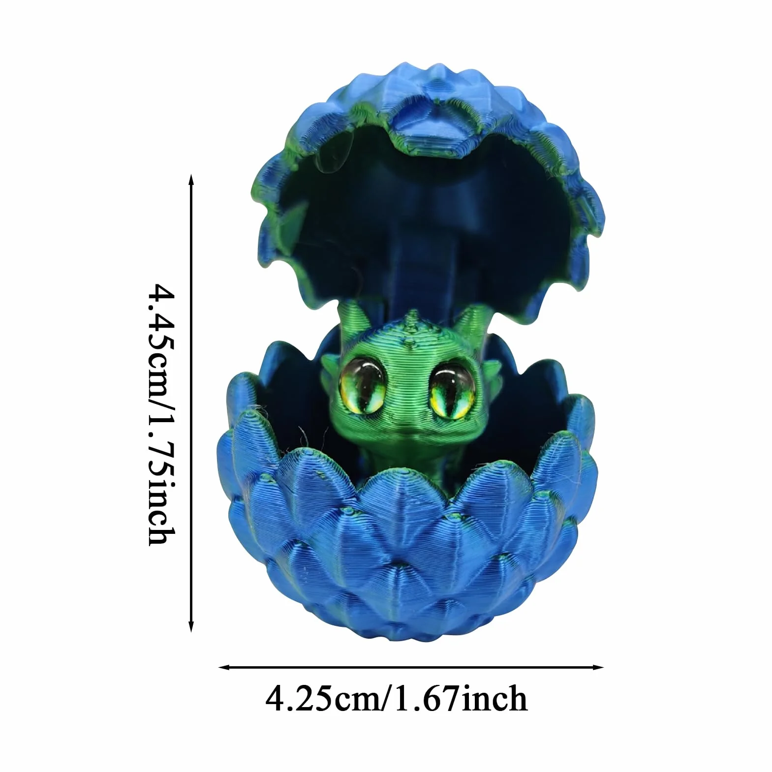 Mini Huevo Dragón Impreso en 3D con Articulaciones Flexibles - Juguete Anti-estrés para Escritorio