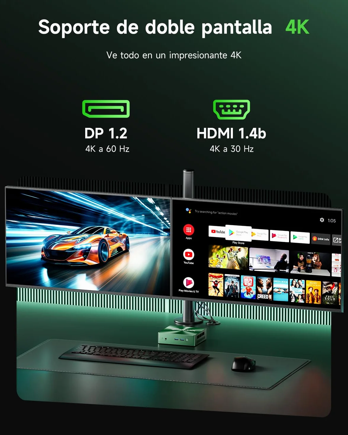 BMAX B6Turbo Mini PC Win 11 Pro Intel Core i5-8257U 16GB RAM DDR4 512GB SSD Doble 4K HDMI DP WiFi 6 BT 5.0 USB 3.2