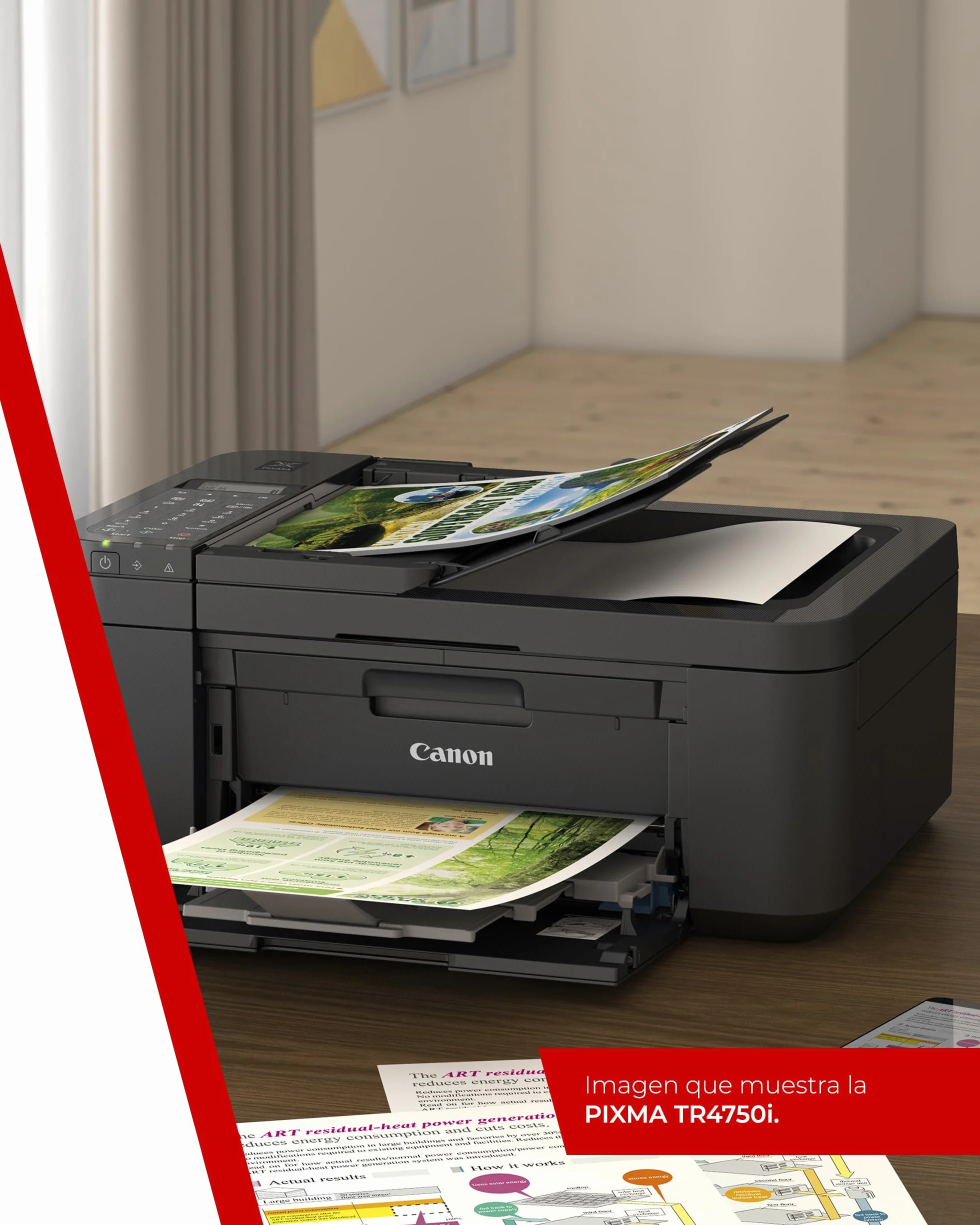 Canon Pixma TR4750i Impresora Multifunción 4 en 1, Sistema de Inyección de Tinta, Impresión, Escaneo y Copia, WiFi, Pixma Print Plant, ADF de 20 Hojas, Impresión a Doble Cara Automática, Negro