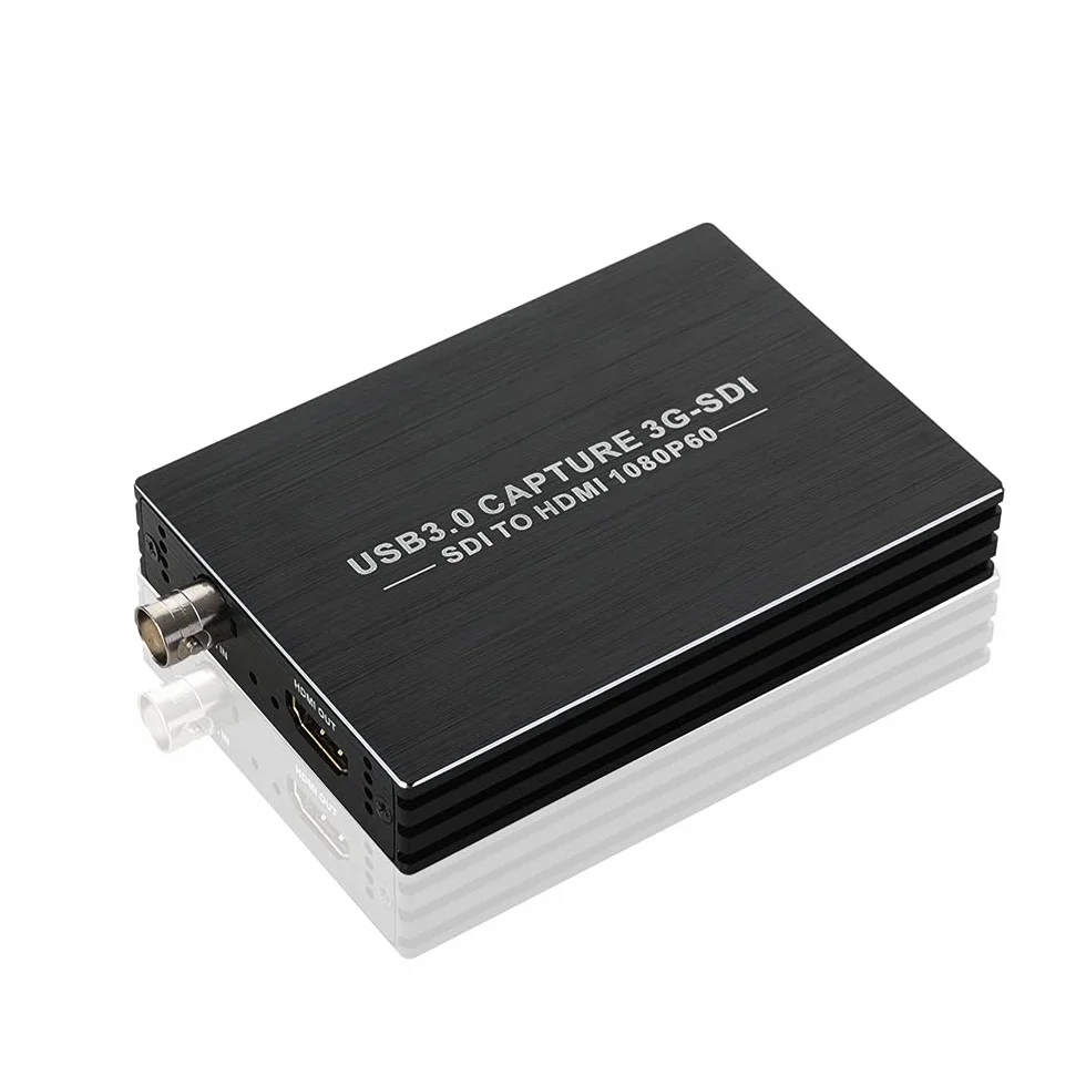 Caja de Captura，HUIOP NK-M006 Tarjeta de Captura de Video 3G-SDI USB3.0 HD 1080P Caja de Captura de Video Adaptador SDI a HDMI Convertidor Diseño sin Controlador