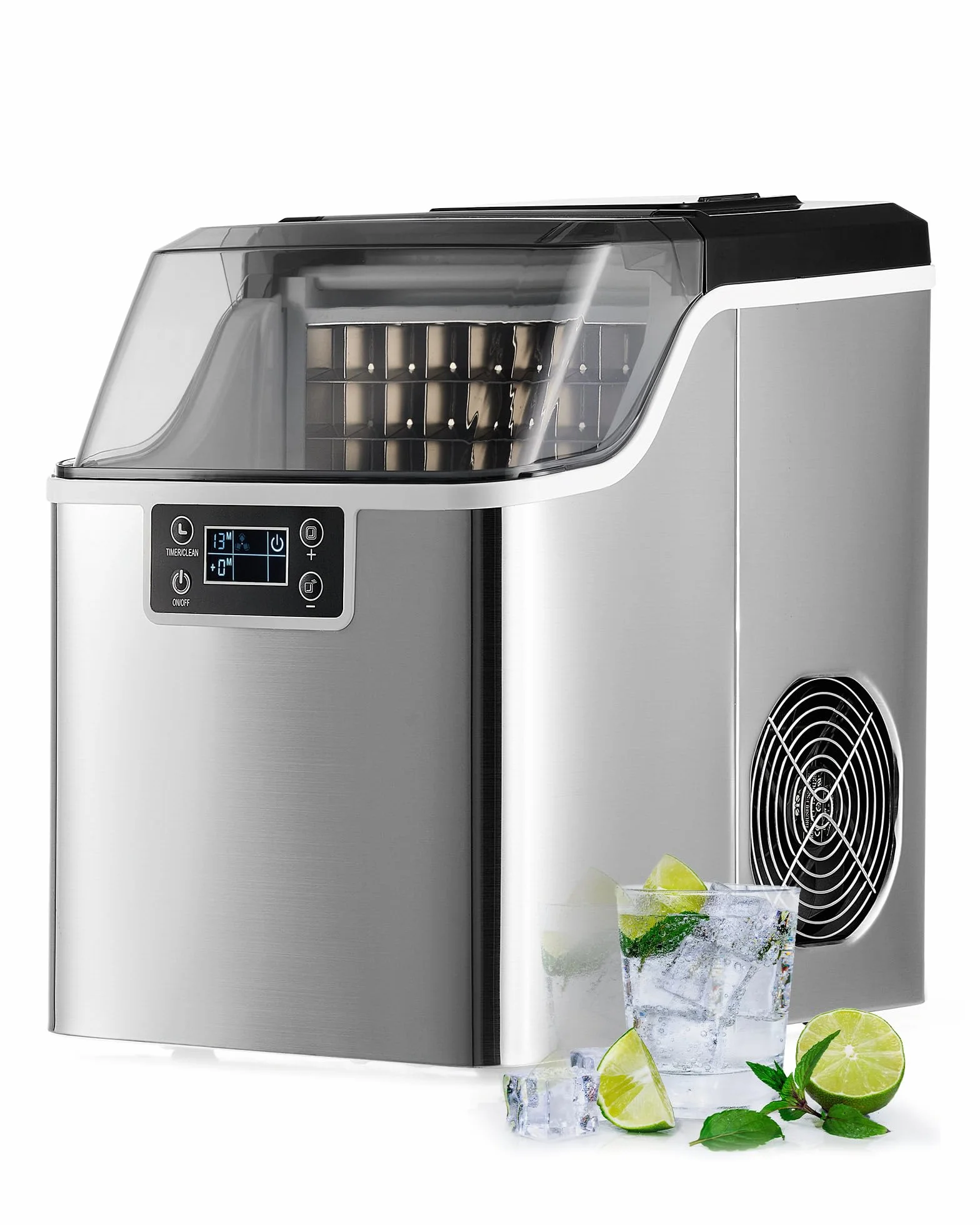CREWORKS Maquina para Hacer Hielo 22KG/24H 24PCS 160W Portátil para Hogar