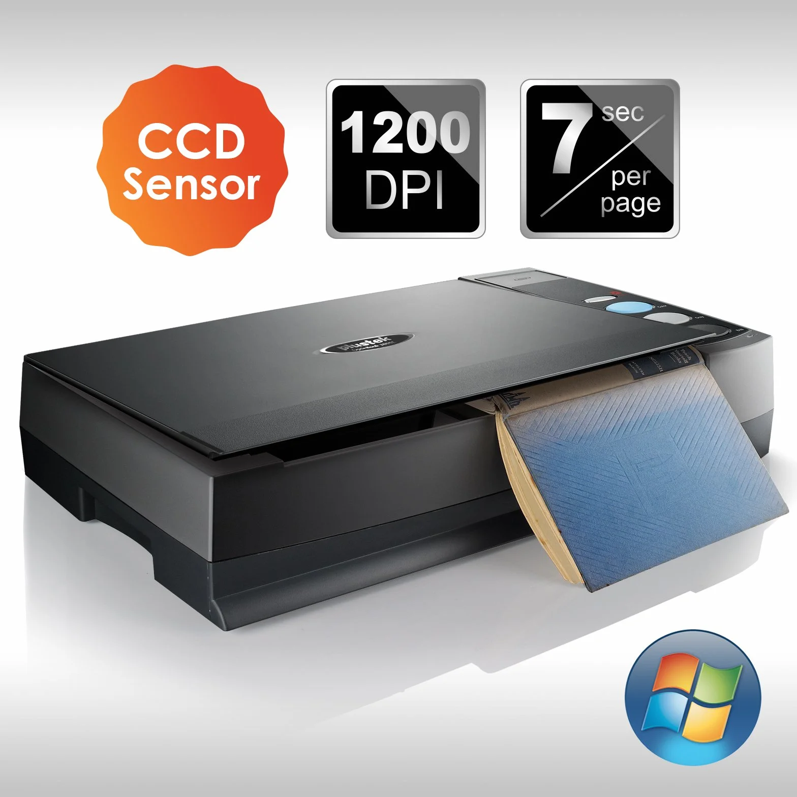 PLUSTEK OPTICBOOK 3800 L CCD/LED 1200DPI USB 2 7SEC Mac SUPP