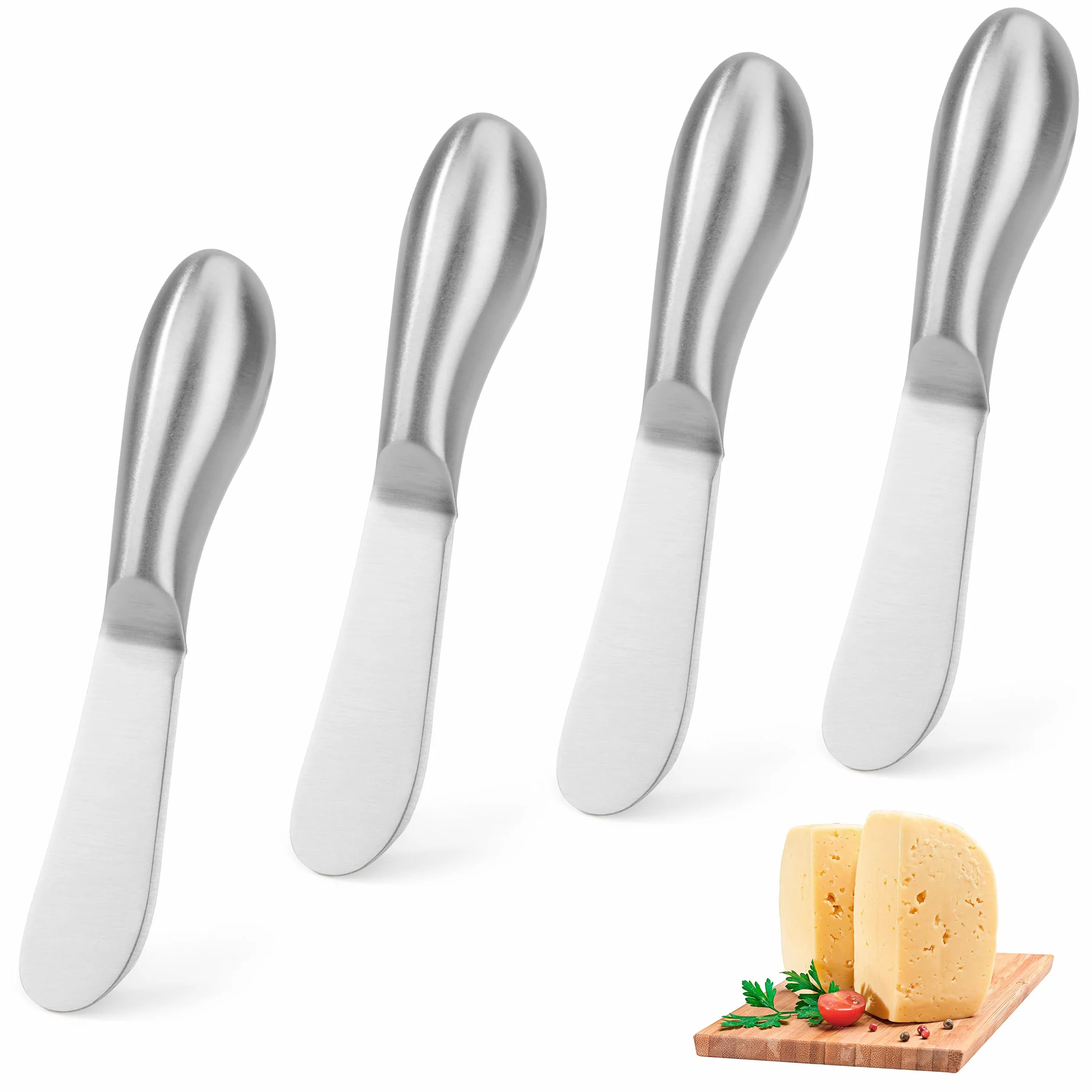 Cuchillos de Mantequilla de Acero Inoxidable, 6 Piezas Esparcidor de Queso Mini, Cuchillos de Untar para Cortar Pan Tostado Sandwich, Mermelada, Nata, Tarta, Frutas, Verduras
