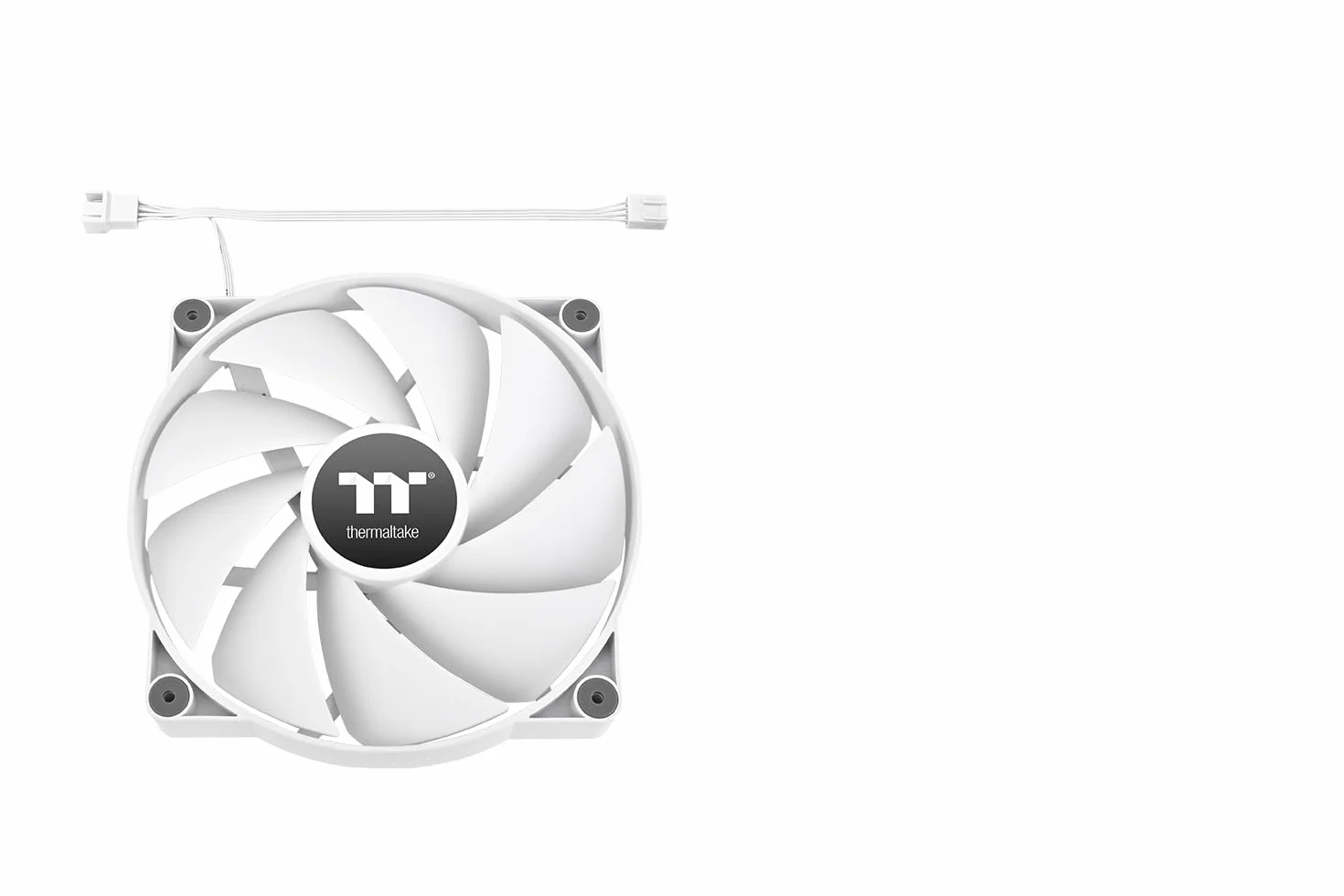 Thermaltake CT200 PC Cooling Fan | Ventilador PWM de 200mm | 1 Unidad | Diseño de Cable Modular | Rodamiento Hidráulico Silencioso | Blanco Nieve
