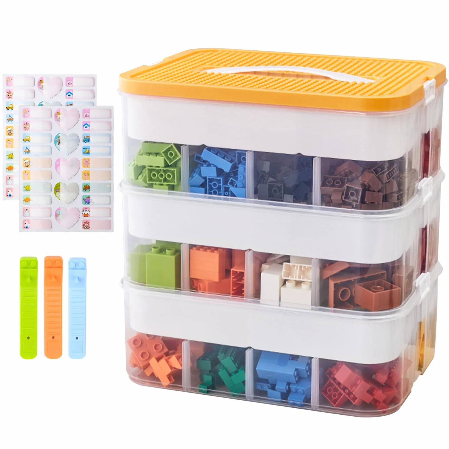 Cajas Almacenaje Lego Organizador Juguetes Apilables Transparente Cubos Compartimentos Grande