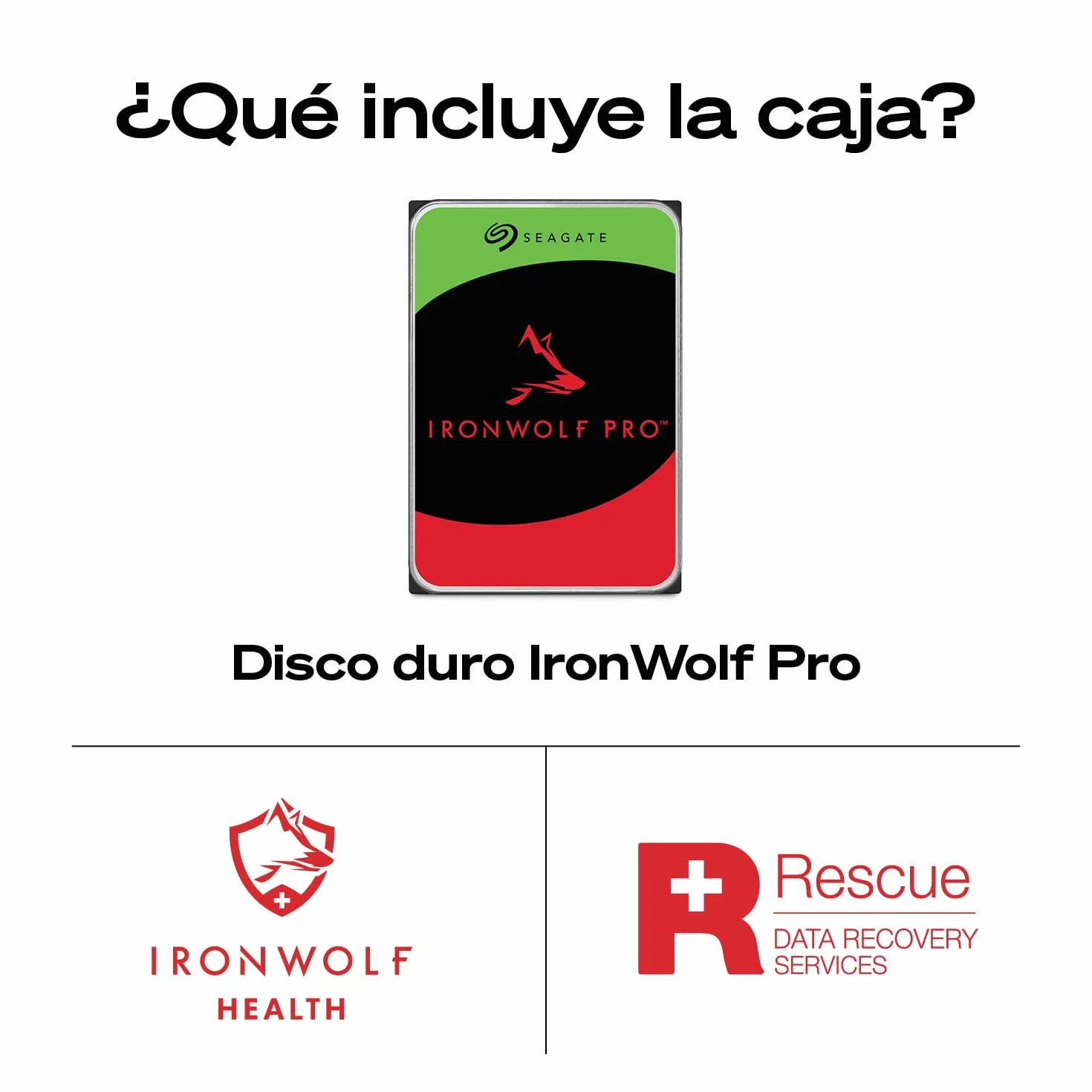 Seagate IronWolf Pro 8TB, Enterprise HDD NAS interno, CMR, SATA a 6 Gb/s, 7200 RPM, caché de 256 MB para almacenamiento conectado a red RAID, servicios Rescue, Paquete Abre-fácil (ST8000NTZ01)