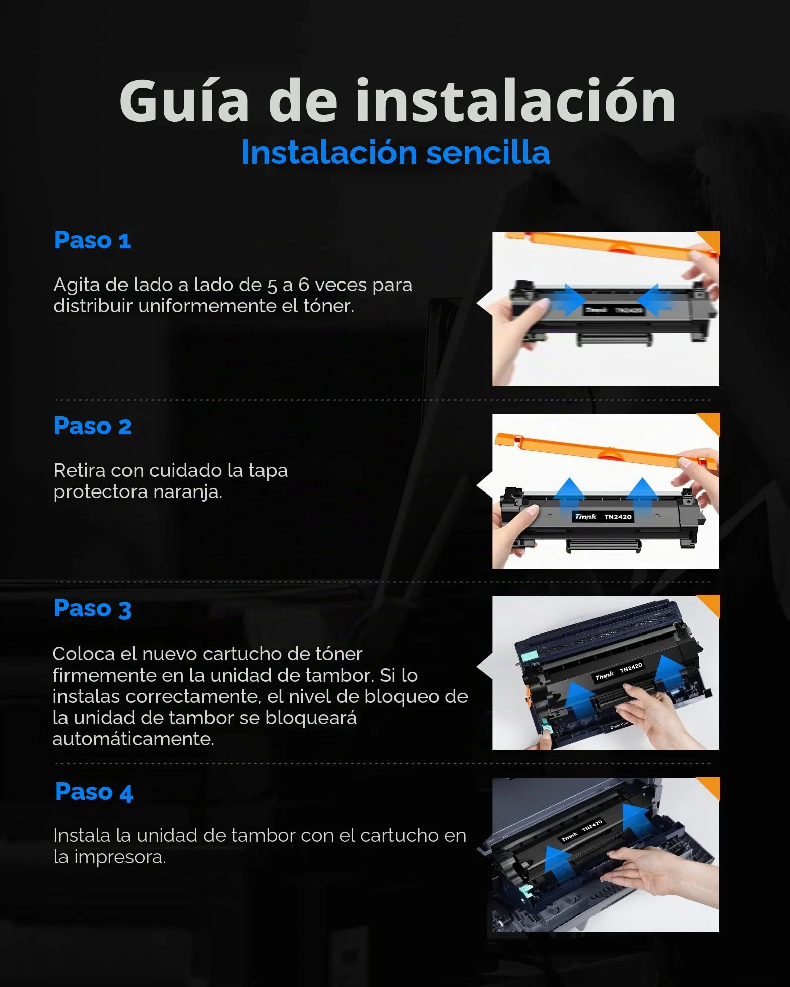 TN2420 Cartucho de Tóner Compatibles para Brother MFC L2710DW L2750DW L2710DN L2730DW DCP L2510D L2530DW L2550DN HL L2310D L2350DW (2 Negro)