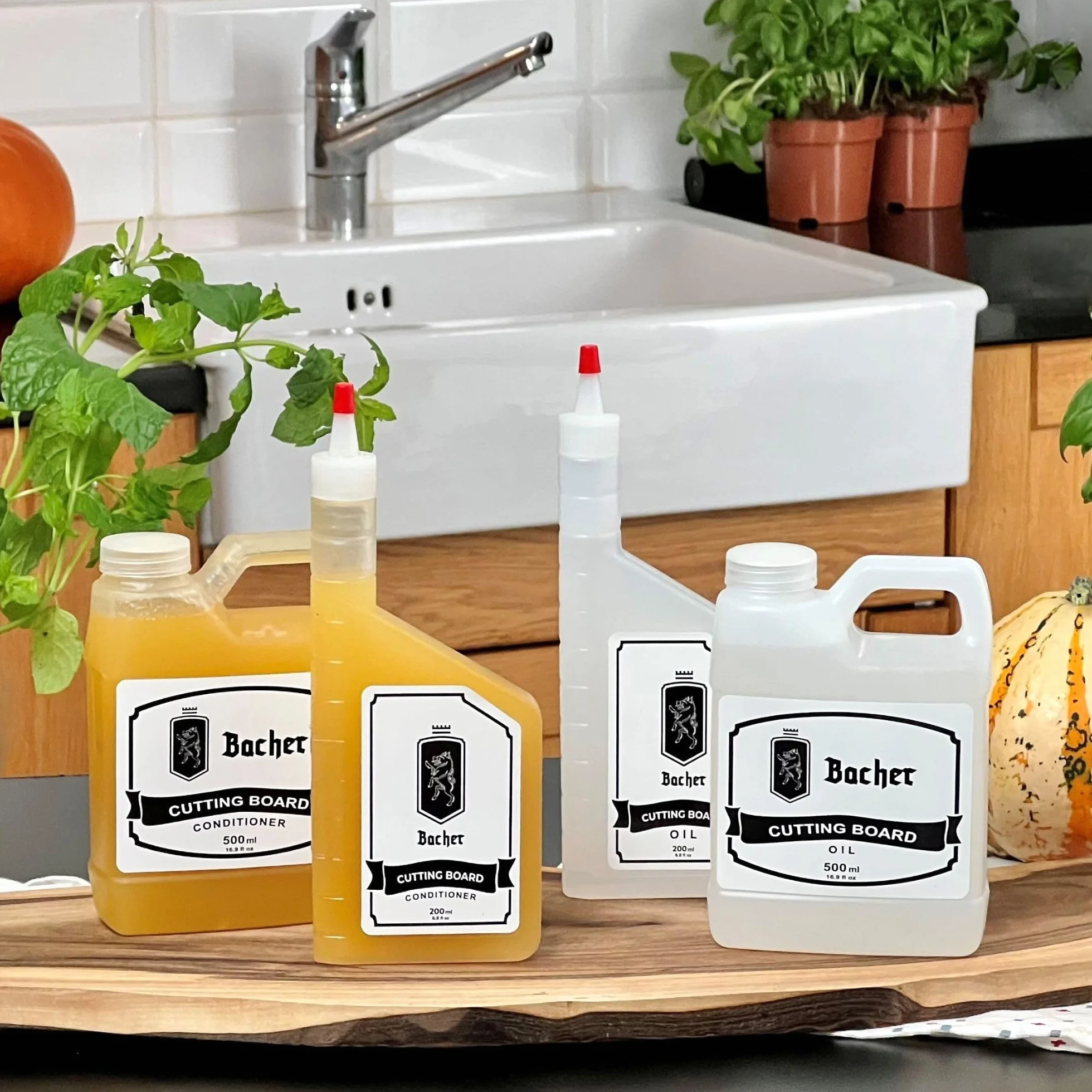 Bacher Acondicionador para Tabla de Cortar 200 ml - Calidad Alimentaria - Cera y Aceite Natural para Madera