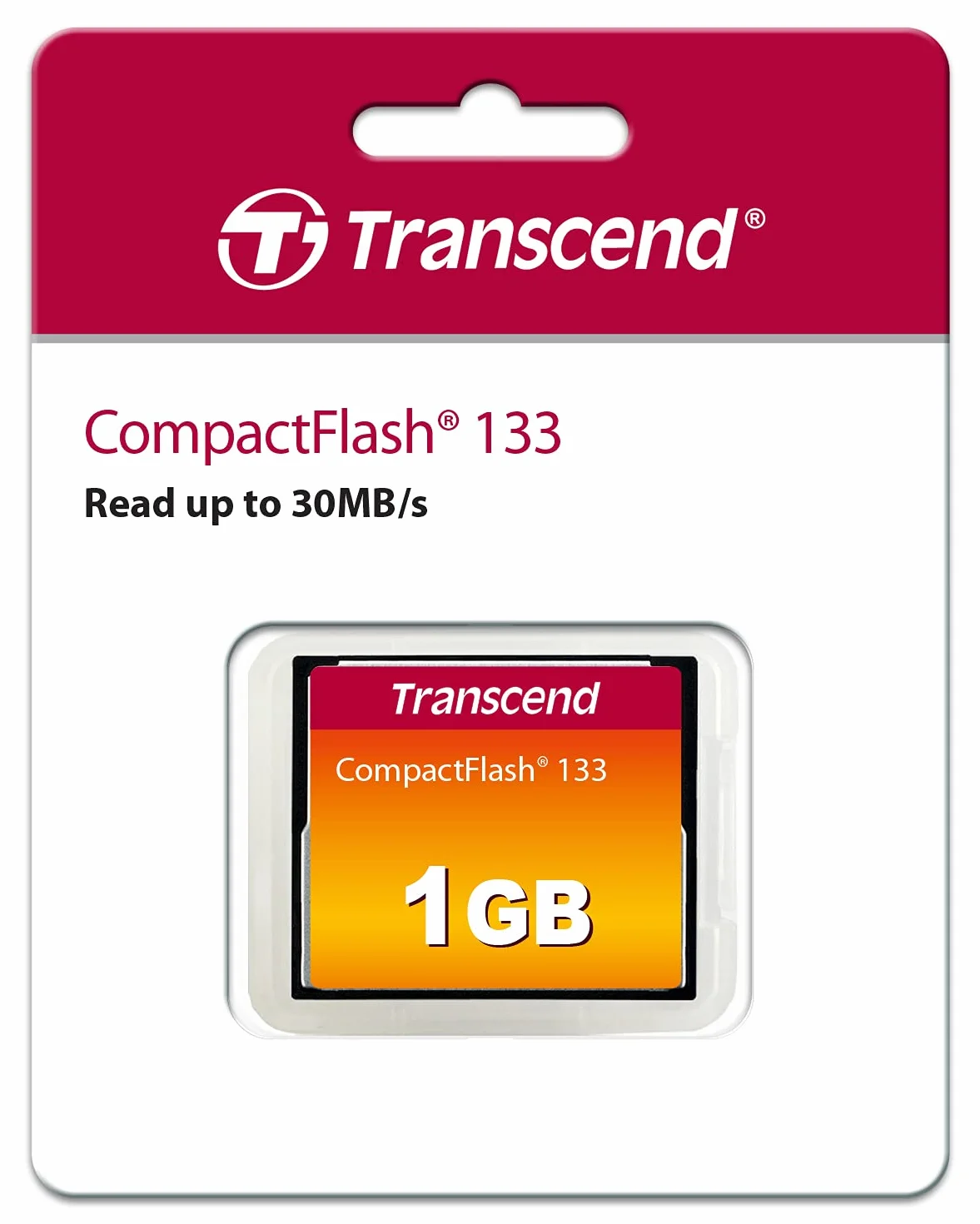 Transcend Tarjeta de Memoria CompactFlash 133 1GB (CF Card) hasta 30MB/s, Compatible con Modo de Transferencia Ultra DMA 4 con MLC NAND Flash, Ideal para DSLR Básicas - TS1GCF133