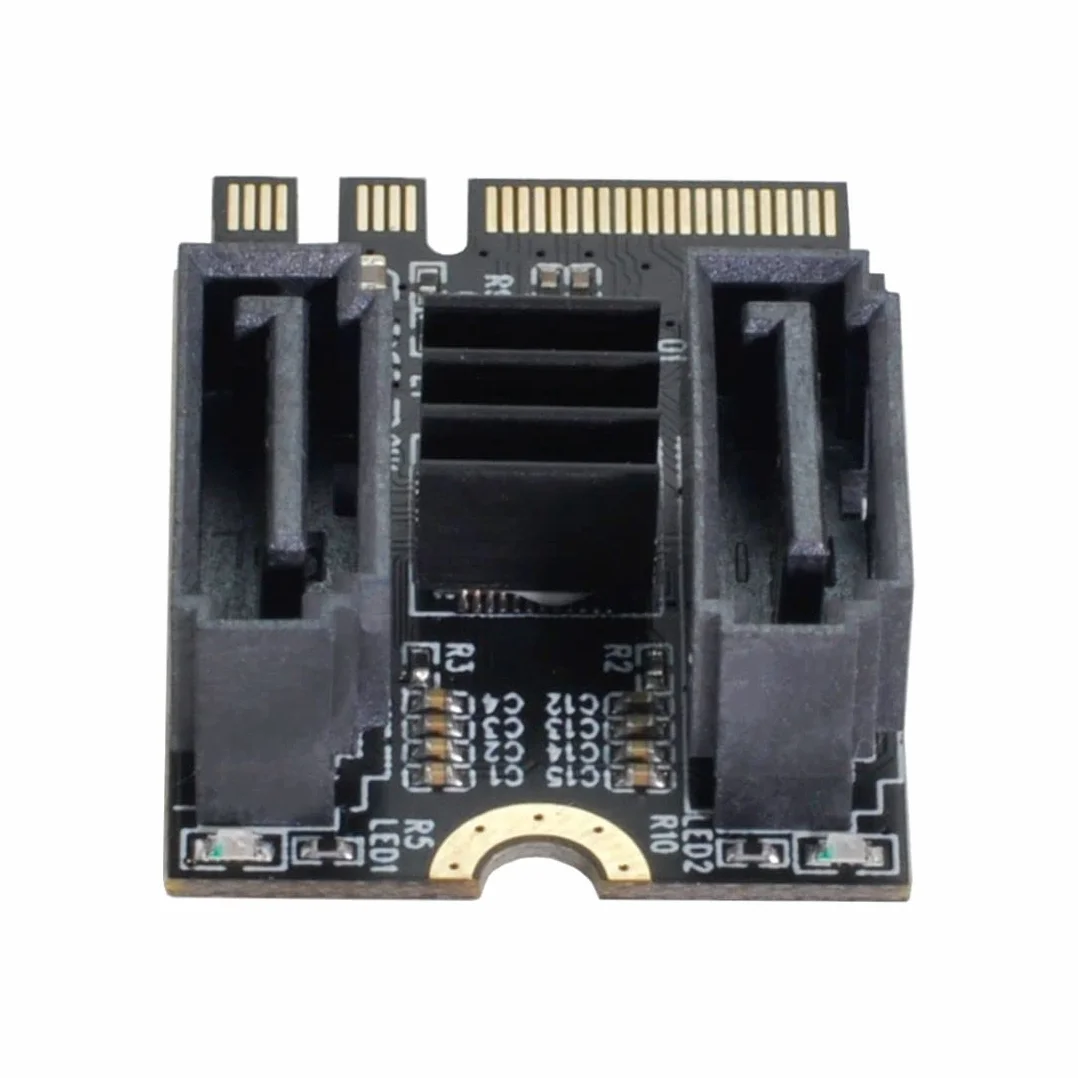 ChenYang Adaptador de tarjeta de extensión PCIE 3.0 M.2 (llave A+E) a 2 SATA 3.0 para tarjeta madre SATA de extensión de puerto de disco duro