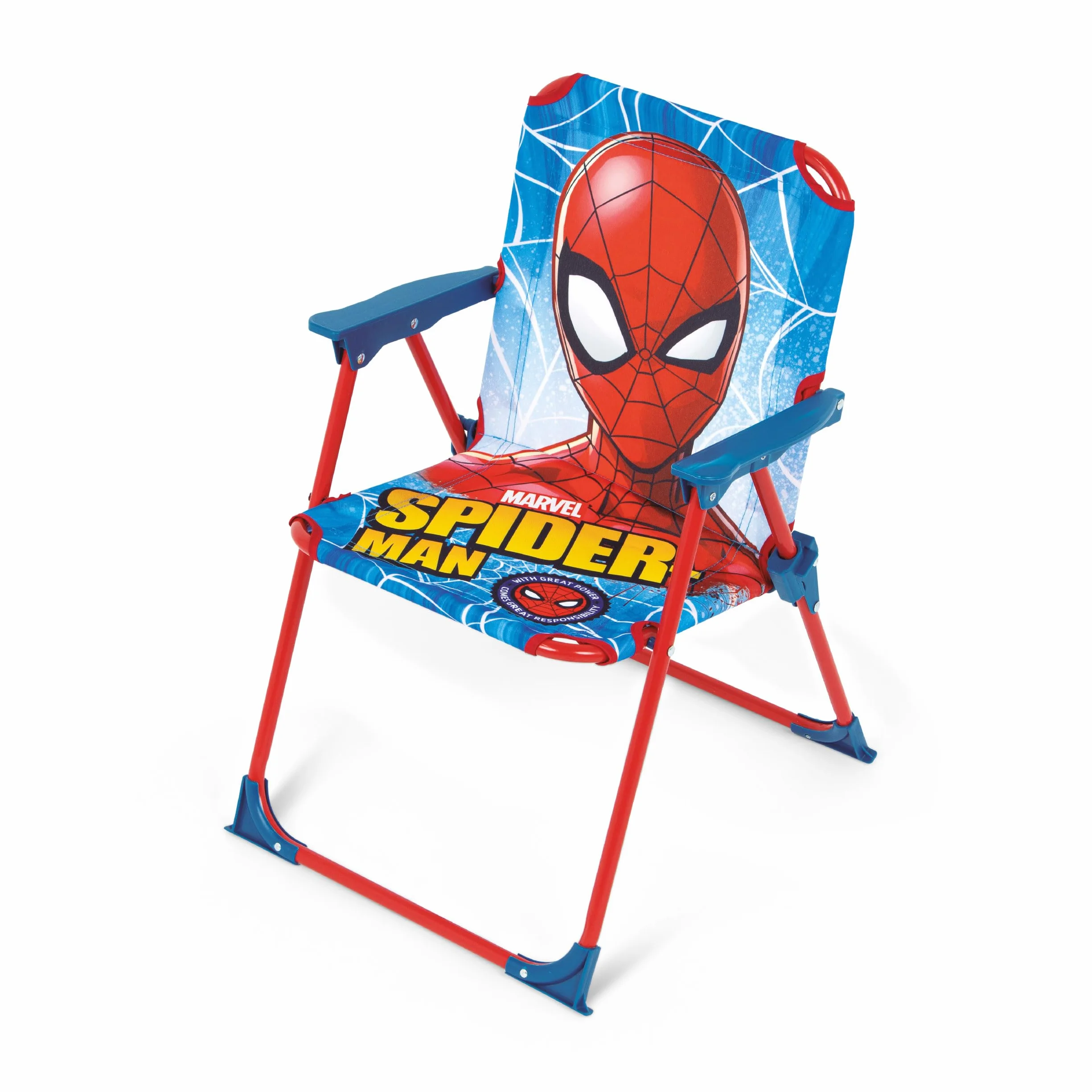 Silla Plegable Infantil Spiderman ARDITEX 38x32x53 cm Azul Roja Exterior Playa Jardín