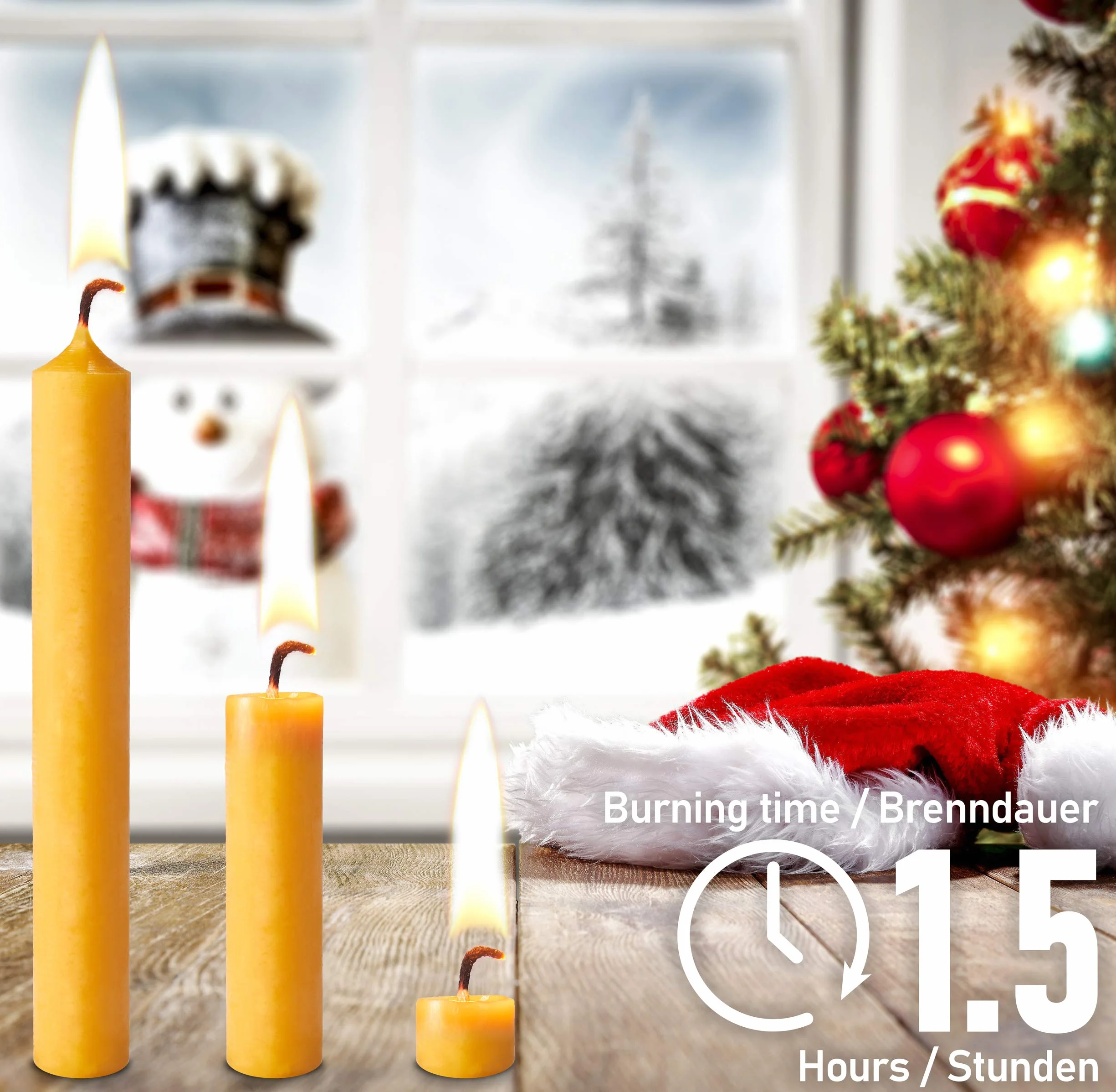 BRUBAKER Velas navideñas de cera de abeja Juego 20 Ø 1,25 cm Amarillo Miel