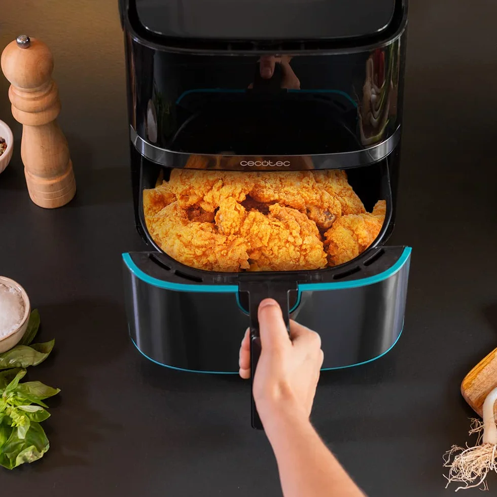Cecotec Freidora sin Aceite 5,5 L Aire Caliente Cecofry Full InoxBlack 5500 Pro 1700 W