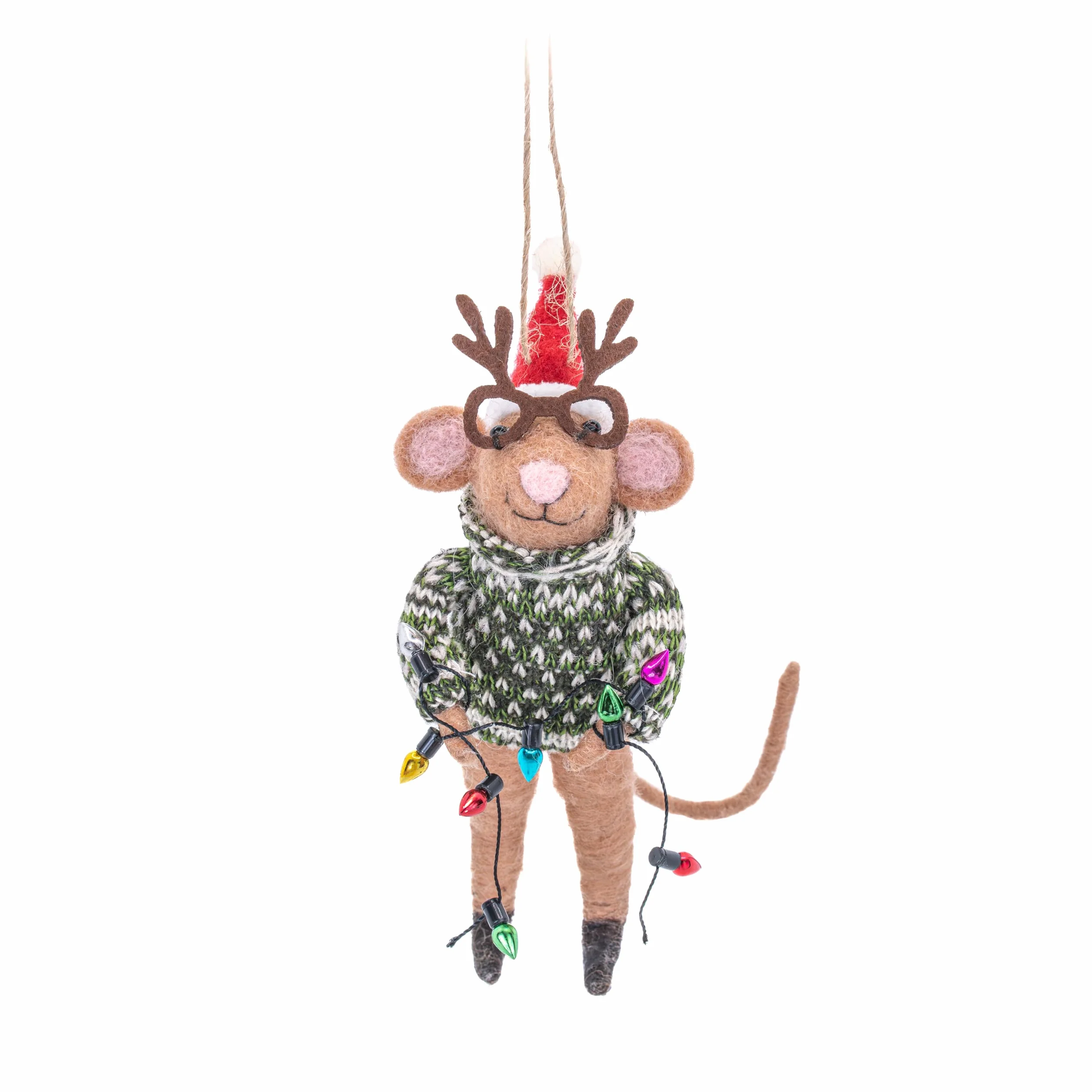 Sass and Belle Decoración de fieltro de ratón para fiesta de Navidad