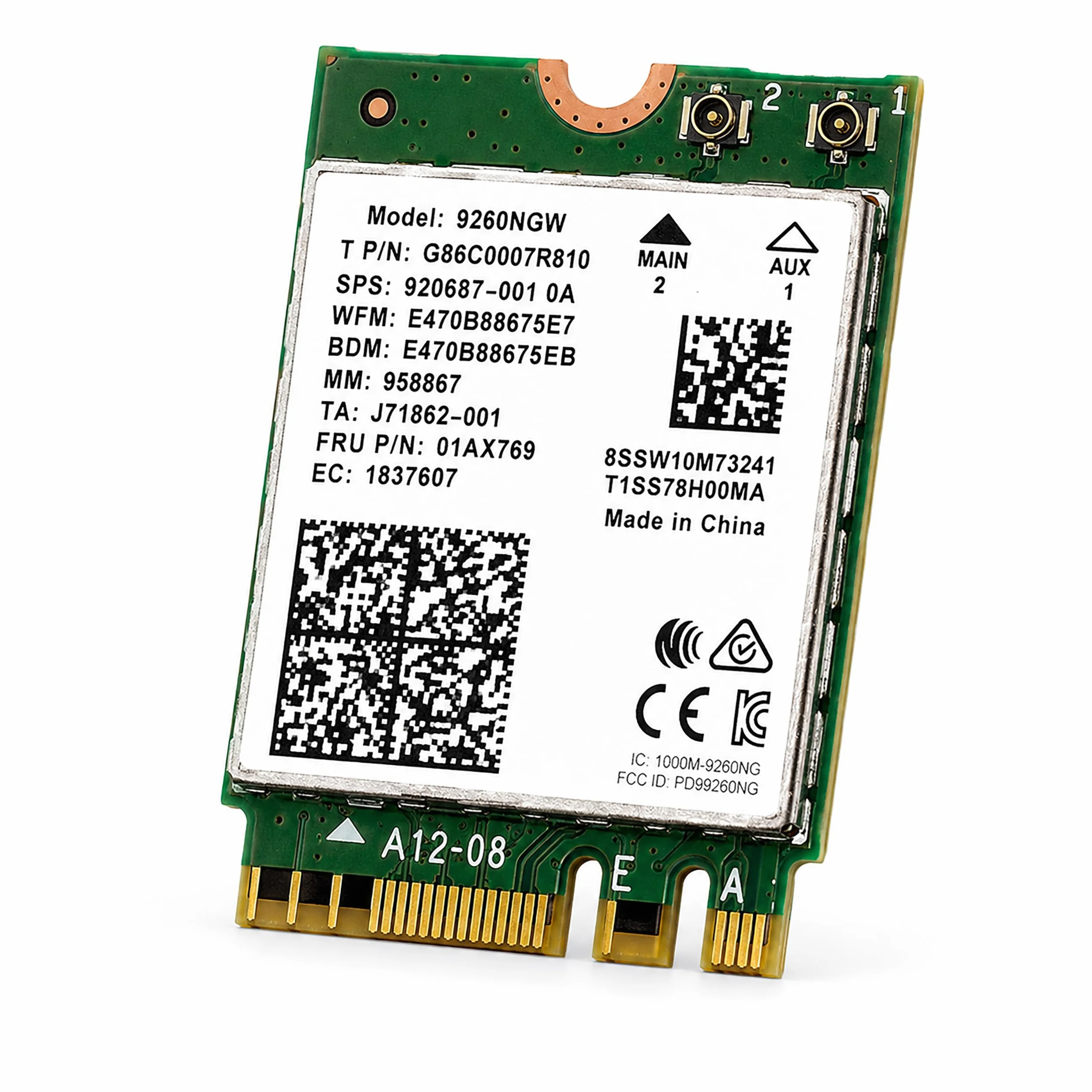 AC 9260 802.11ac M.2 Bluetooth 5.1 Legacy Network Card | WiFi 5 up to 1.73Gbps, MU-MIMO | Compatible with Intel, AMD, Linux & Windows 10/11 | 9260NGW WiFi Adapter