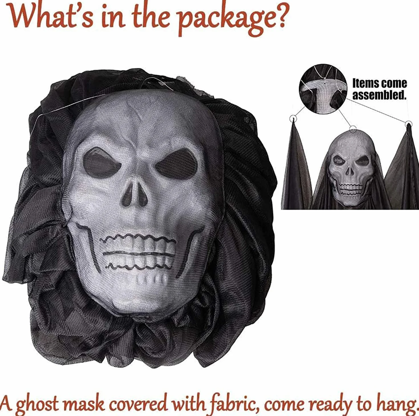 Fantasmas Colgantes de Halloween, Máscara de Esqueleto Colgante Decoraciones de Halloween