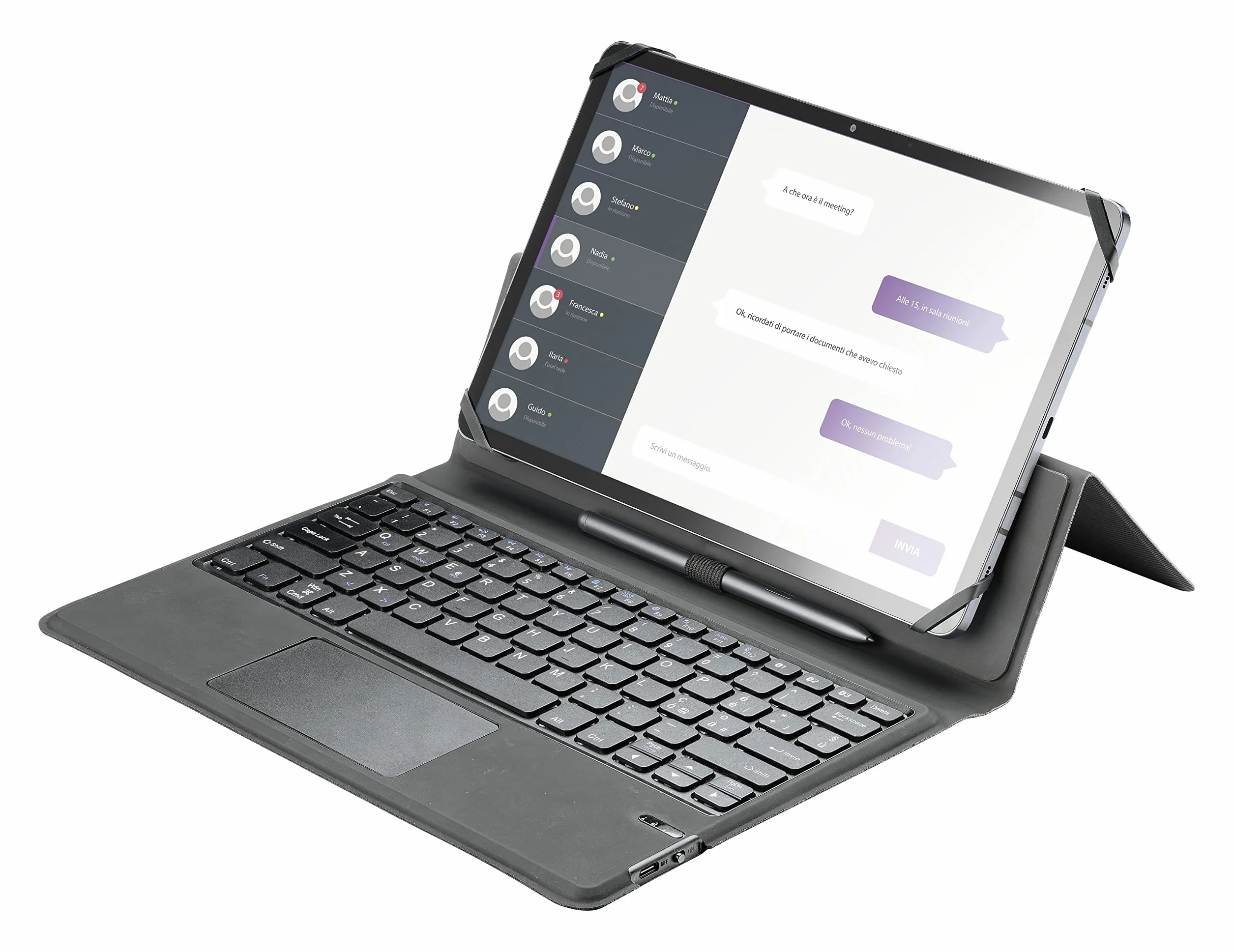 cellularline | Keyboard Case | Funda universal para tablet de hasta 11'' con teclado inalámbrico integrado