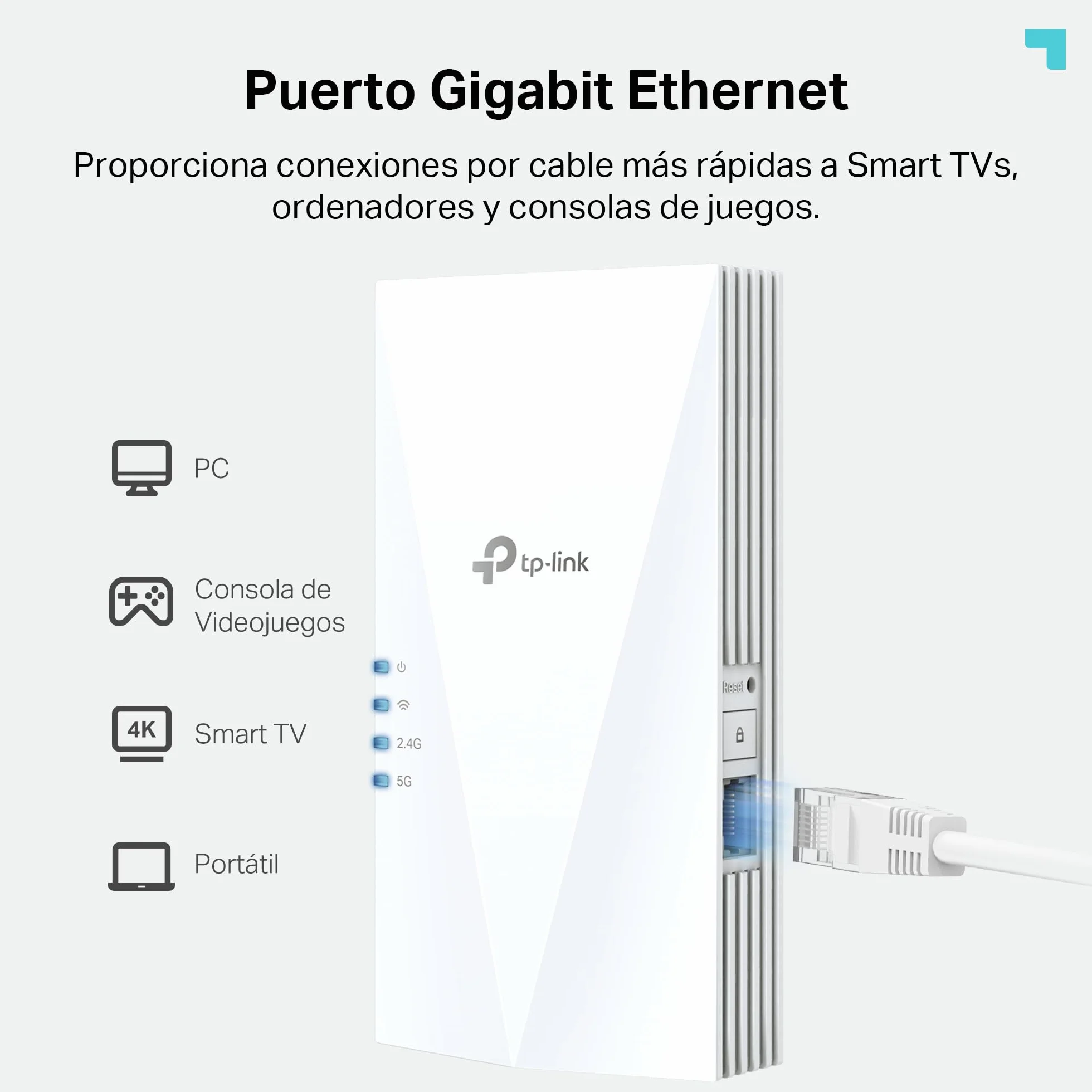 TP-Link RE500X Repetidor WiFi 6 AX1500, Puerto Ethernet Gigabit 10/100/1000, Negro