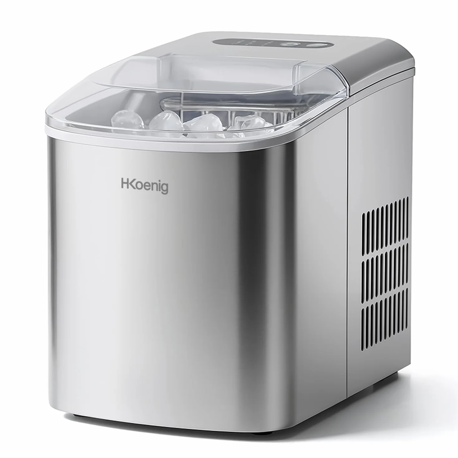 H.Koenig KB14 Máquina para Hacer Hielo Silenciosa 120 W 12 kg Acero Inoxidable Gris