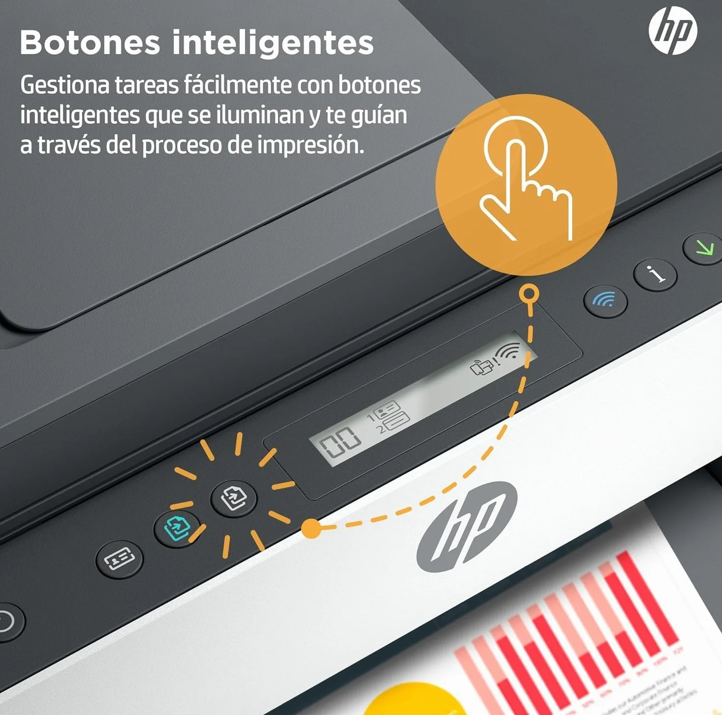 HP Smart Tank 7305 28B75A -Impresora A4 Multifunción con Deposito de Tinta Recargable, Impresión a Color, Escaner, Copiadora, Wi-Fi, Smart App, Blanca y Gris Oscuro