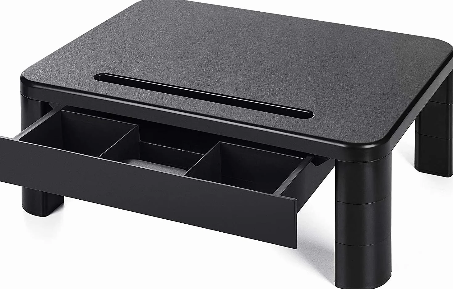 LORYERGO Soporte de Monitor con 3 Alturas Ajustables, Elevador de Mesa con Organizador para Almacenamiento, para Monitor de PC, Ordenador Portátil, Impresora de Oficina, Alivia el Dolor de Cuello