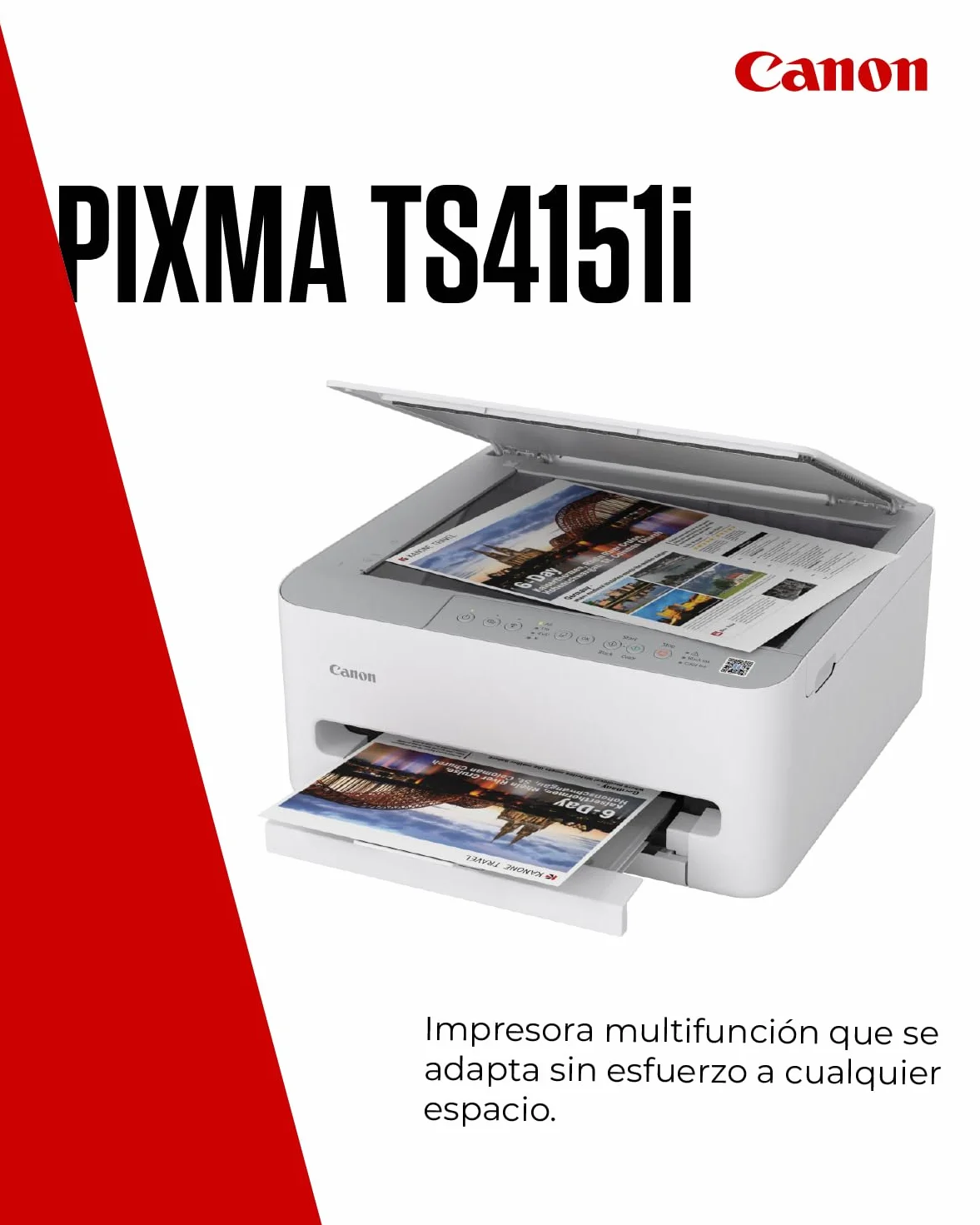 Canon PIXMA TS4151I - Impresora Todo en Uno con Conectividad Wi-Fi | Inalámbrica para Impresión Fácil Desde Tu Teléfono Inteligente PIXMA Print Plan