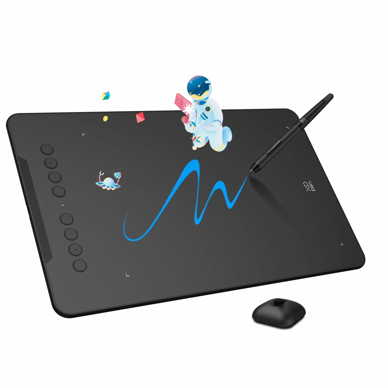 XPPen Deco 01V3 Tableta Gráfica Dibujo Digital 10x6 Pulgadas con Lápiz 16K Niveles, Compatible con Windows, Linux, Mac OS, Chrome OS y Android