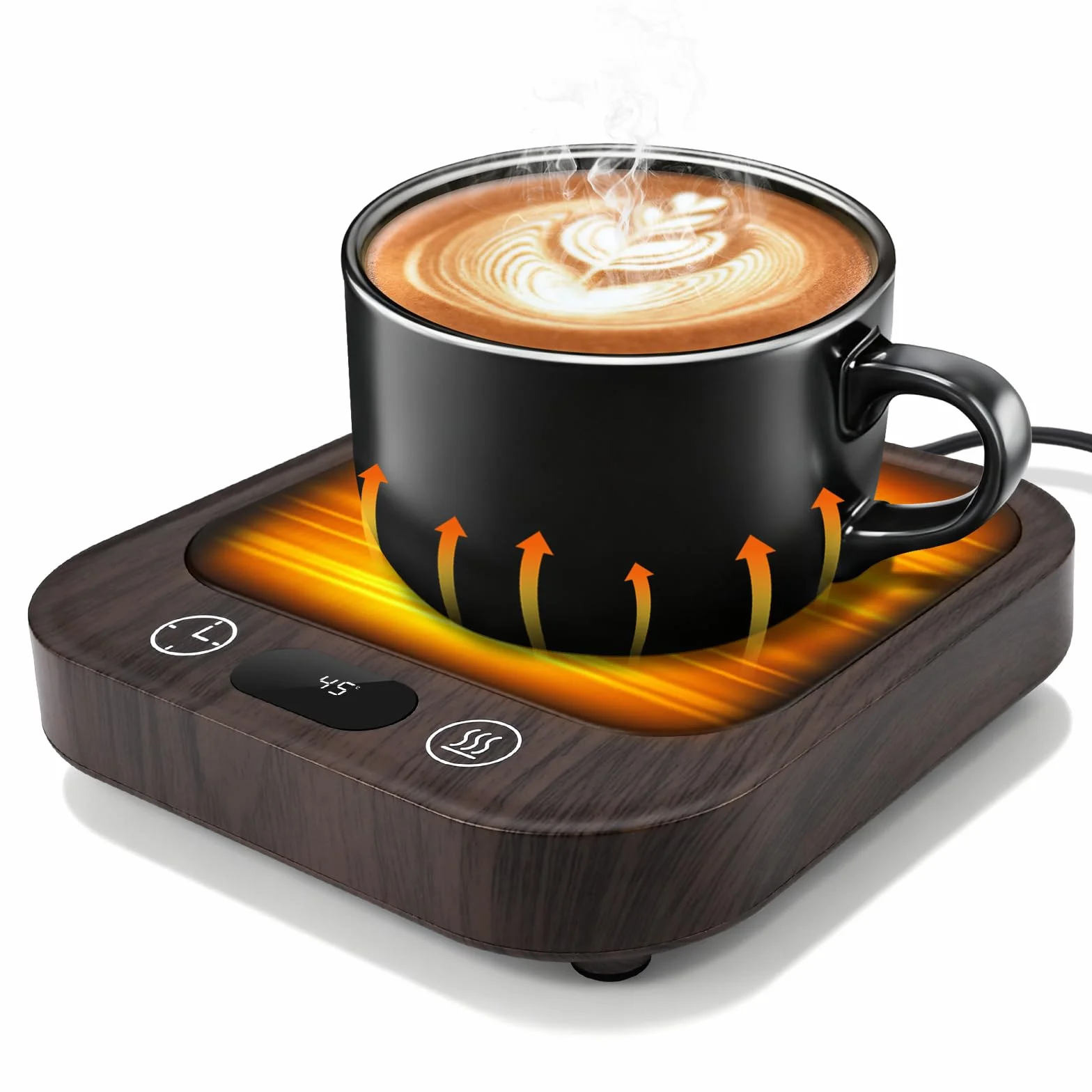 Calentador Tazas Calentador de Taza Café,con 4 Ajustes Temperatura,Horario de 2 a 8 Horas,Apagado Automático de 8 Horas,Calentador de Café para Oficina, para Café, Té, Leche, Vela, Bebidas