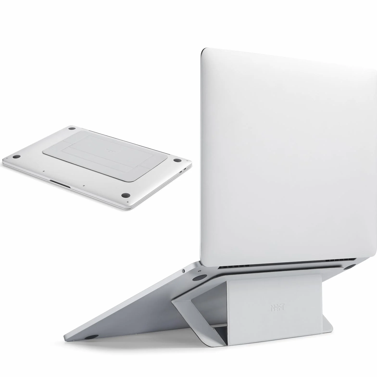 MOFT Soporte para computadora portátil, Soporte Adhesivo de refrigeración para portátil con Flujo de Aire para disipación de Calor con 2 ángulos de visión Ajustables, Soporte Plegable y portátil