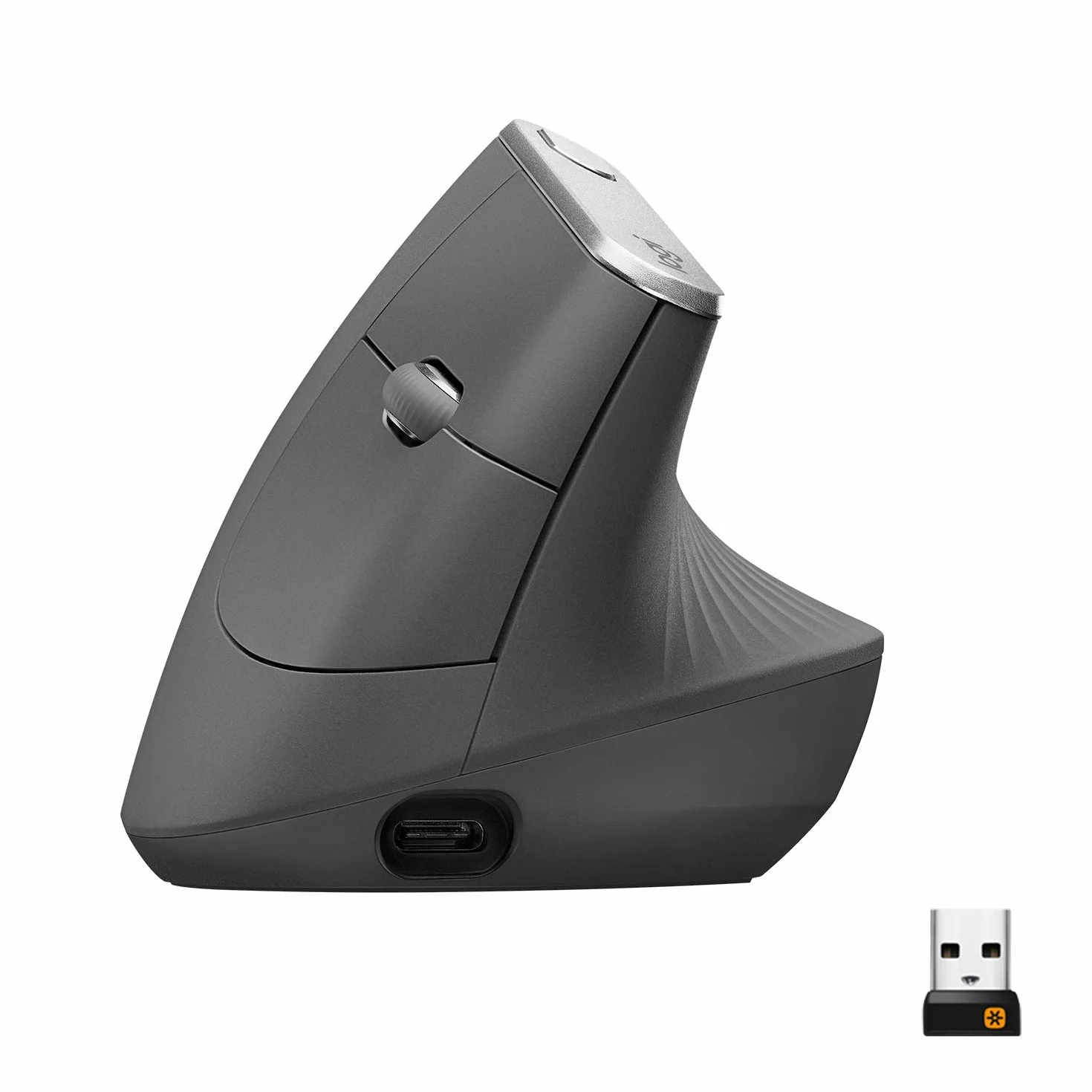 Logitech MX Vertical Ratón Inalámbrico Ergonómico, Multi-Ordenador, 2,4 GHz/Bluetooth con Receptor Unifying USB, Seguimiento Óptico 4000 dpi, 4 Botones, Carga Rápida, Portátil/PC/Mac/iPad OS - Gris