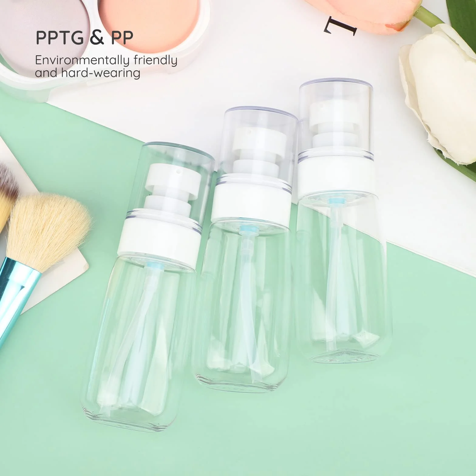 Segbeauty 3 Piezas Botella de Loción 60ml Dispensador Transparente Recargable