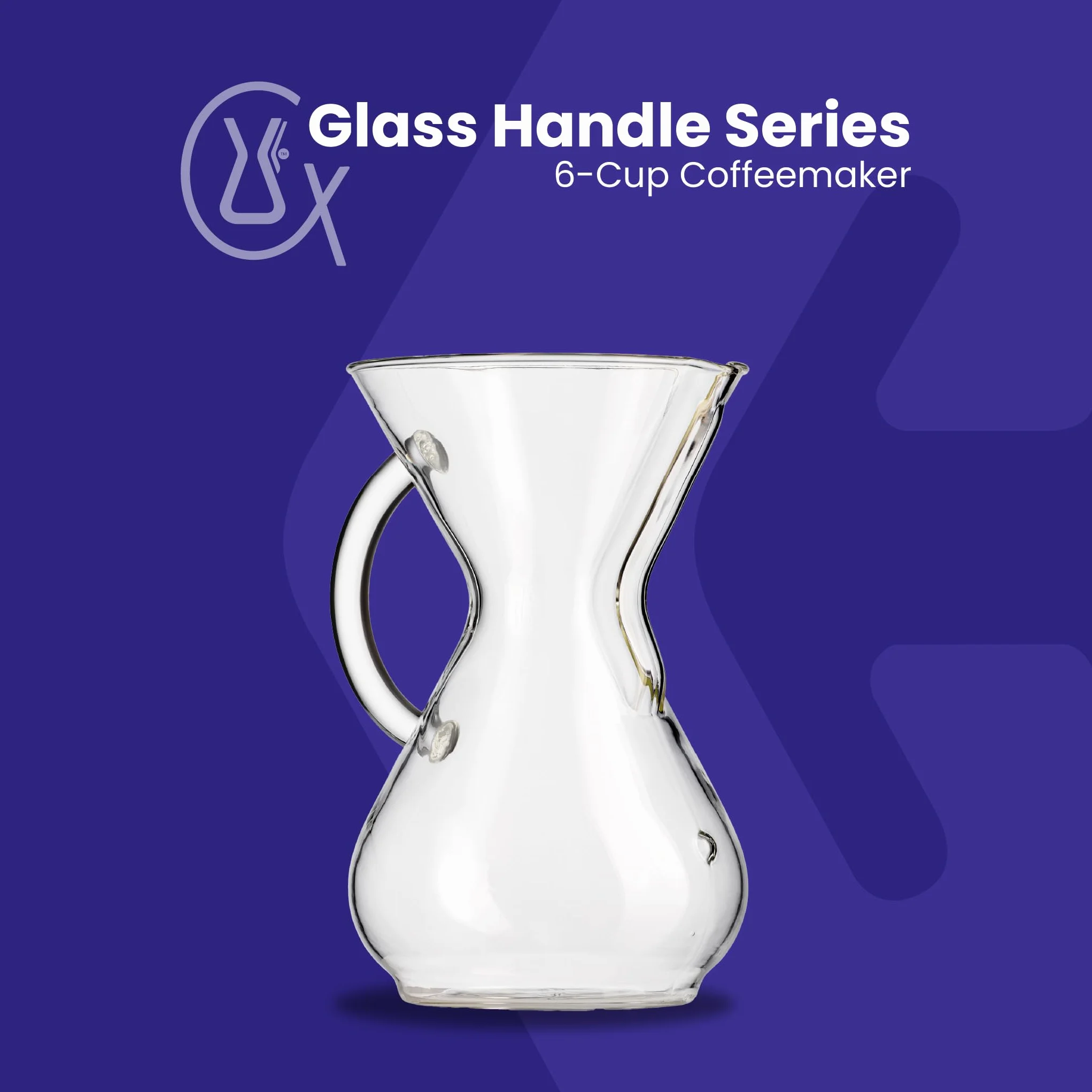 Chemex Cafetera de 6 tazas 880 ml con mango de cristal