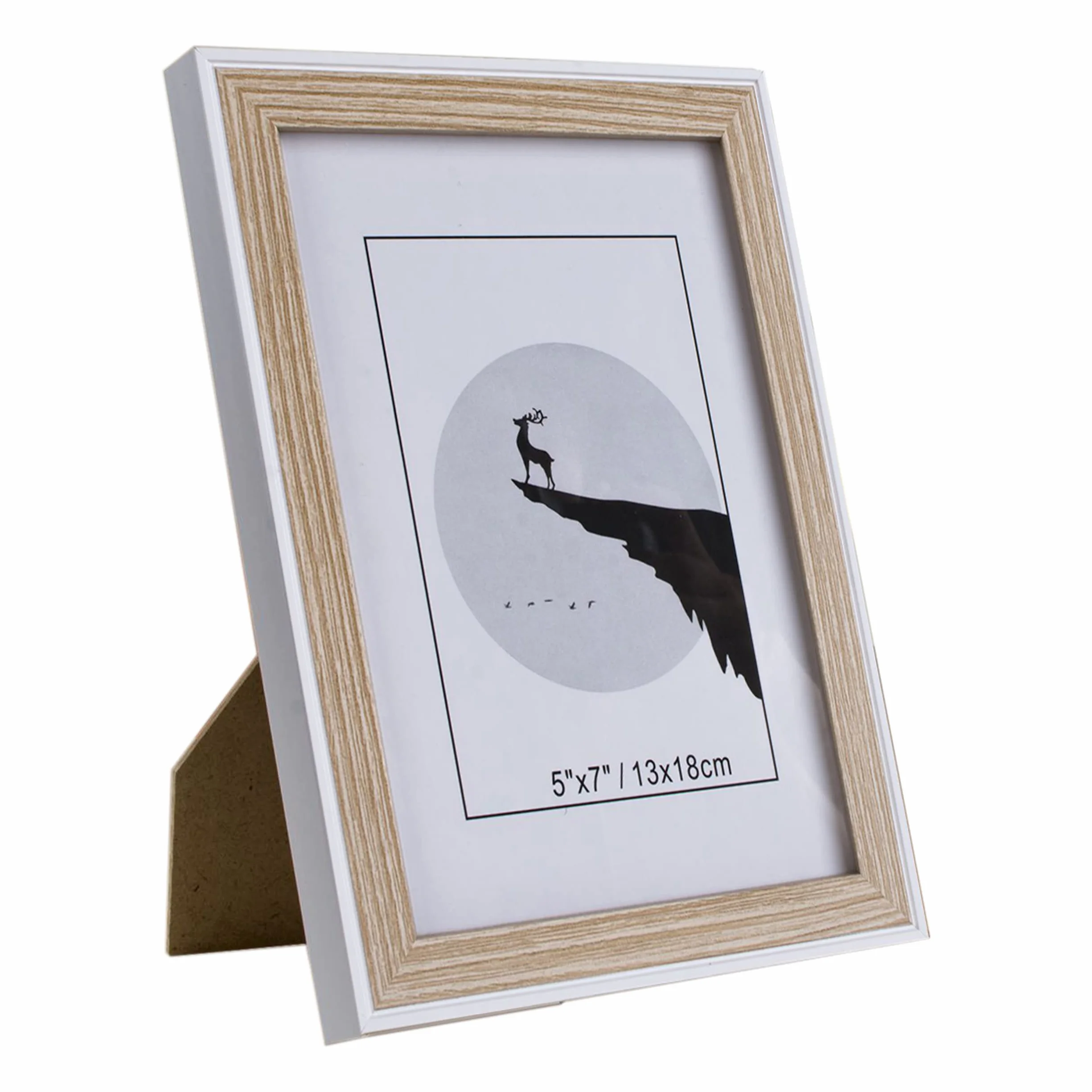 BESCH Marco de Foto 13x18cm Madera Blanca 5x7 Pulgadas Soporte de Pie