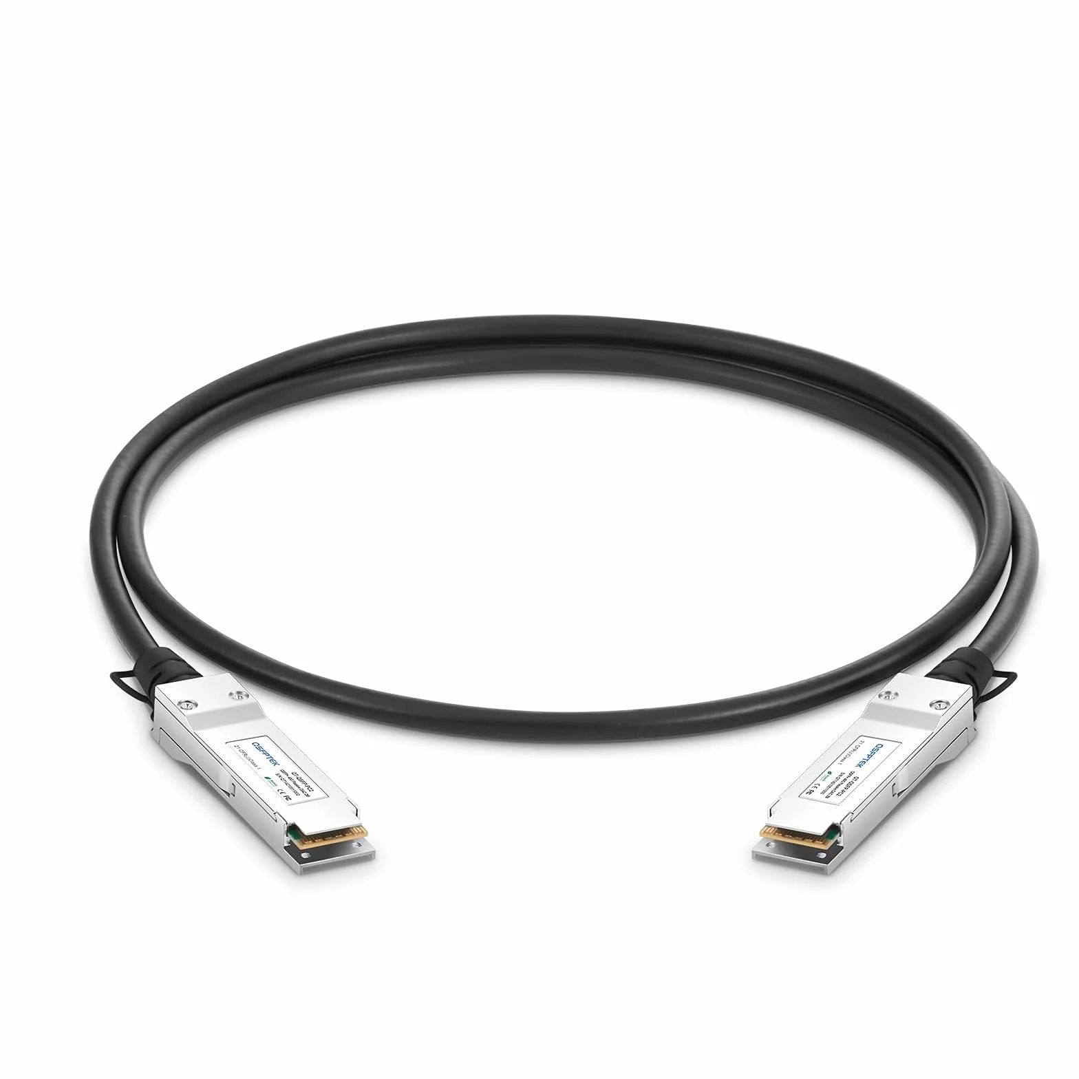 QSFPTEK 100G QSFP28 DAC Cable 0.5M (PVC, 30 AWG), DAC Cable Twinax de cobre de conexión directa pasiva compatible con Cisco QSFP-100G-CU0.5M