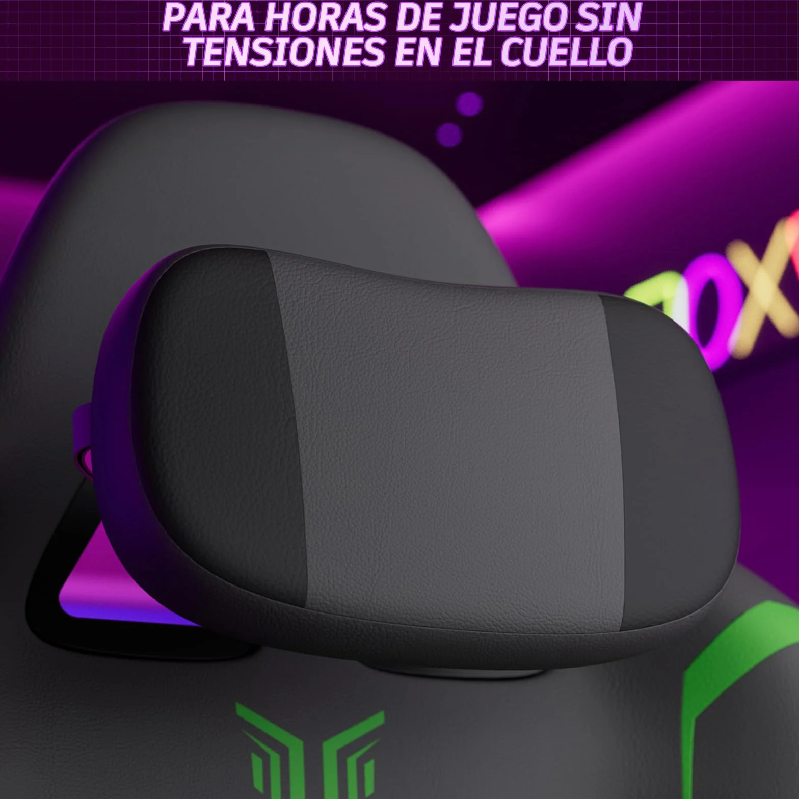 Soontrans Silla Gaming con Masaje Lumbar, Reposapiés Retráctil, Respaldo Inclinable 135°, Carga 150kg (Cuero Gris)