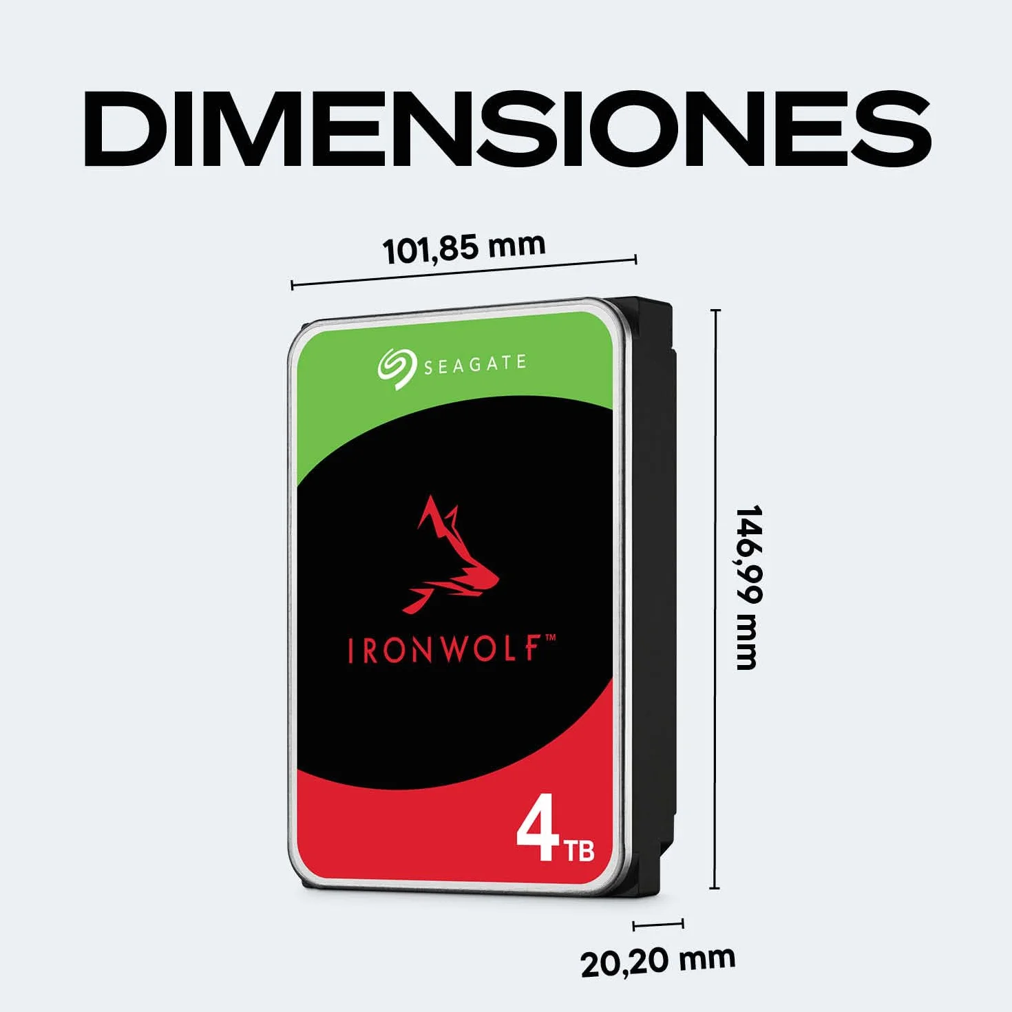 Seagate IronWolf 4TB NAS HDD 3.5 Pulgadas SATA 6 Gb/s Caché 256 MB CMR RAID