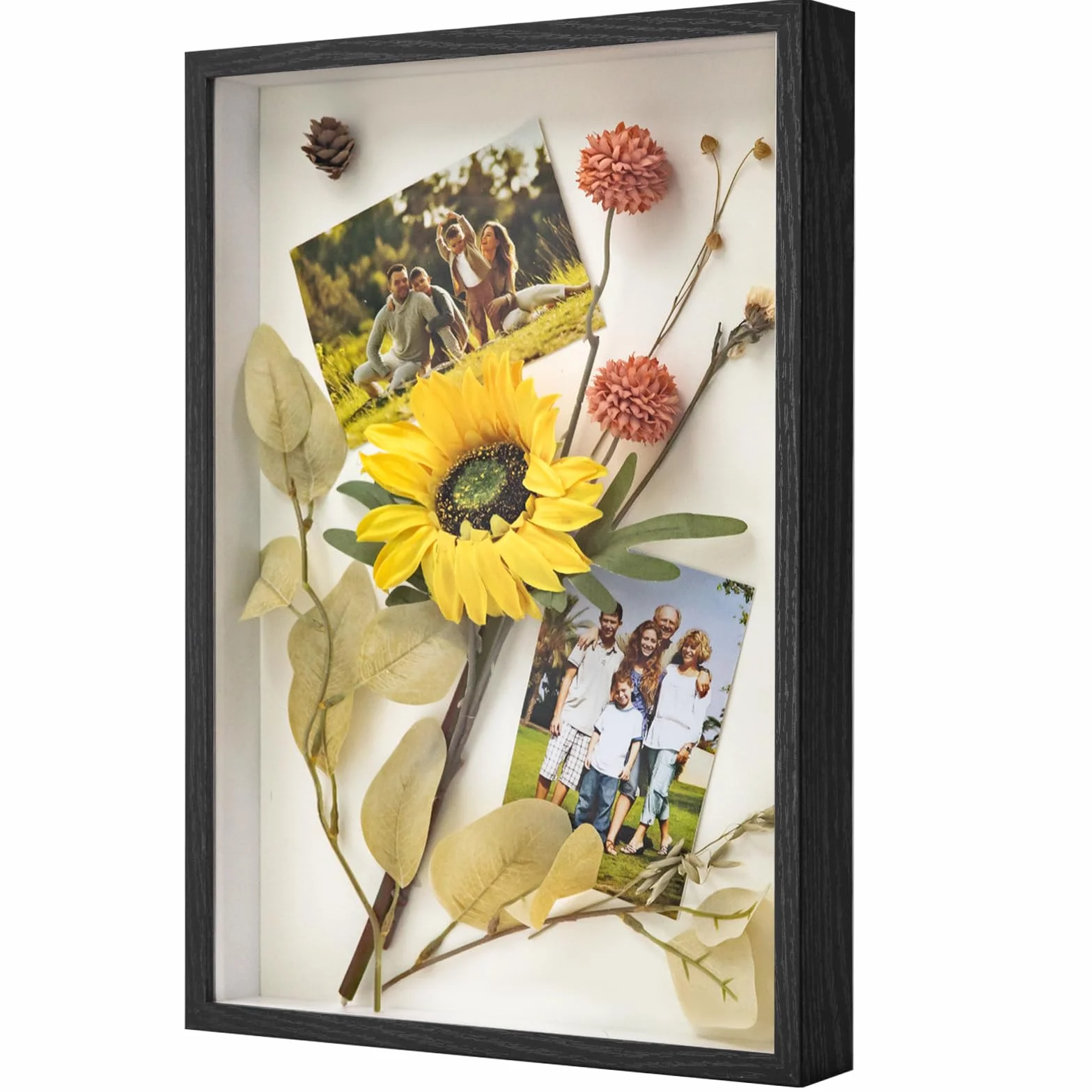WISYOK Marcos con Profundidad A3, Marcos de Fotos 3D para Preencher, Molduras Profundas como Flores, Ramos de Casamento e Objetos Decorativos -43,5x31x4,5cm (Negro)