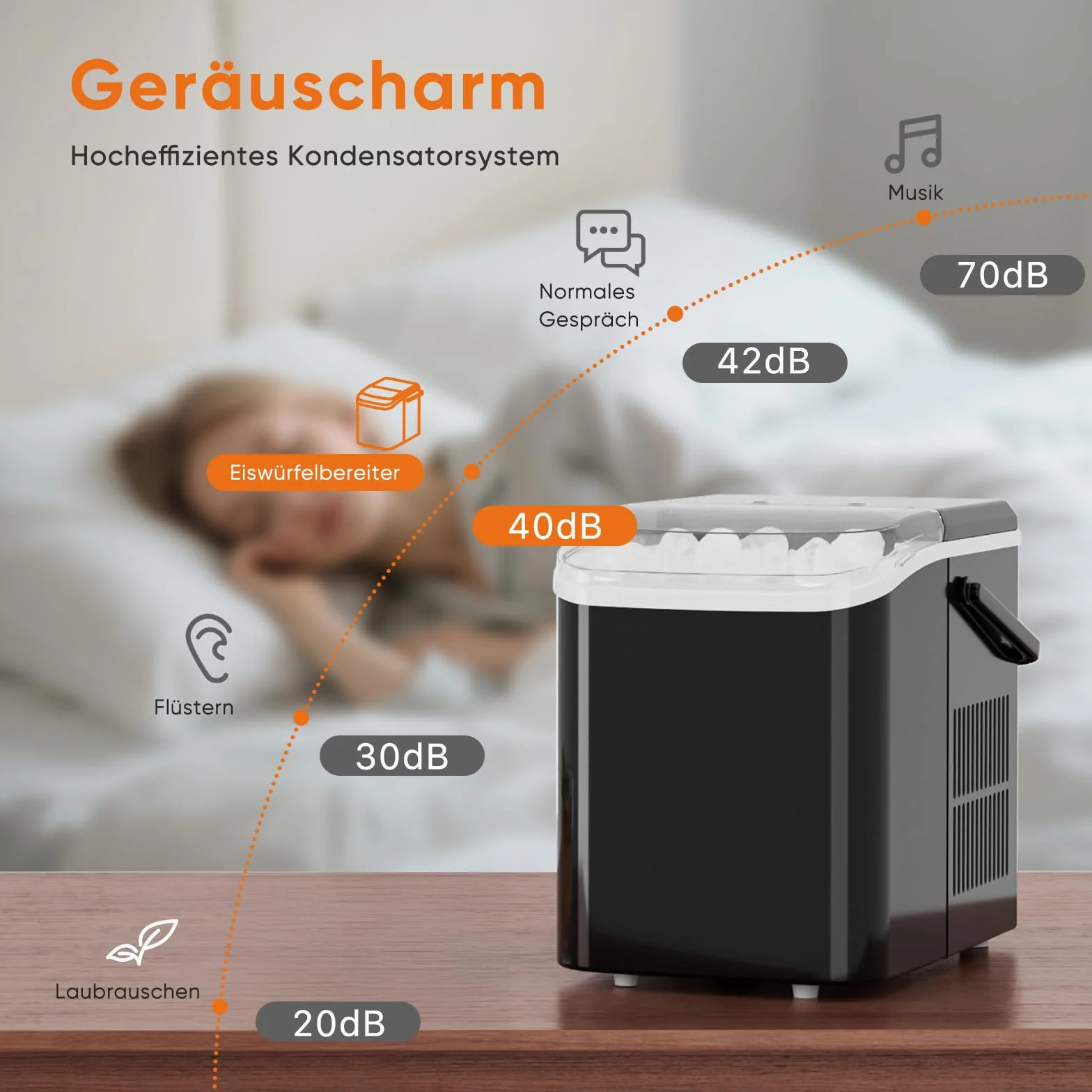 Sweetcrispy Máquina de hielo autolimpiante compacta 9 cubitos 6 min 12 kg/24h 2 tamaños cocina bar negro