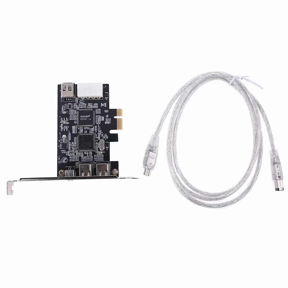 Tarjeta de expansión de Cable Firewire PCIe de 3 Puertos Adaptador de chipset PCI Express 1394B y 1394A TI XIO2213B para PC de Escritorio